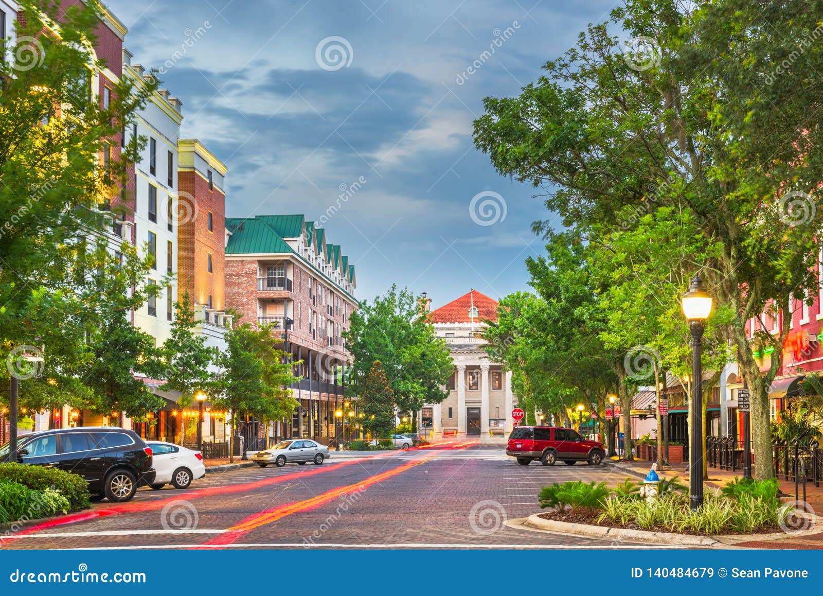 Gainesville, Florida, USA Downtown Stock Image - Image of restaurants