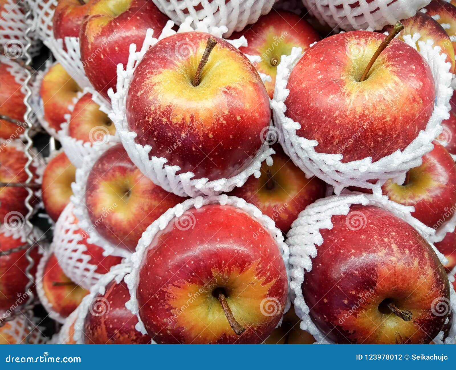 Gala Apples Nicely Piled in a Supermarket. Stock Photo Image of diet