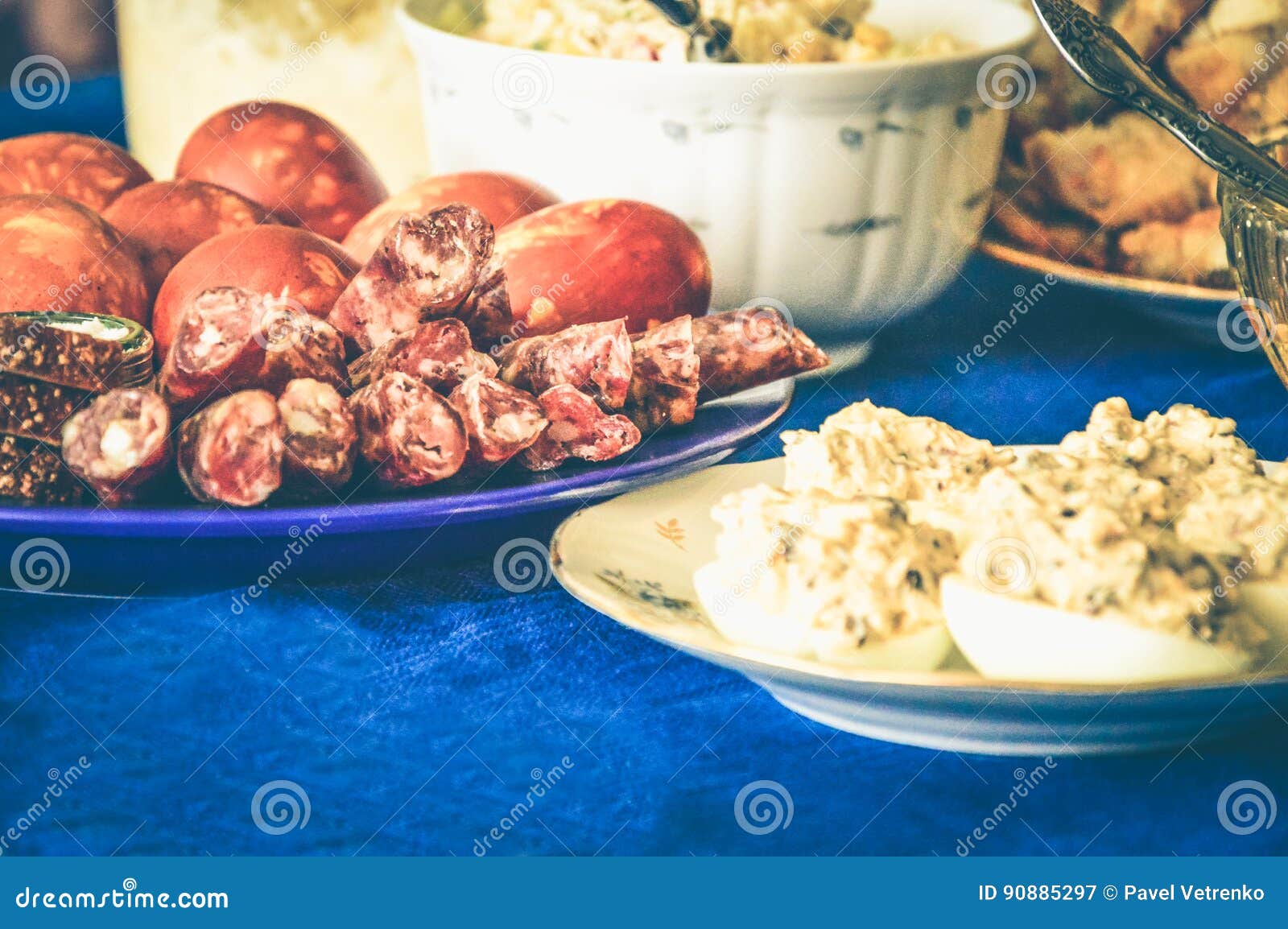 Gala Dinner Feast Meat Hunger Dainty Stock Image Image of mood