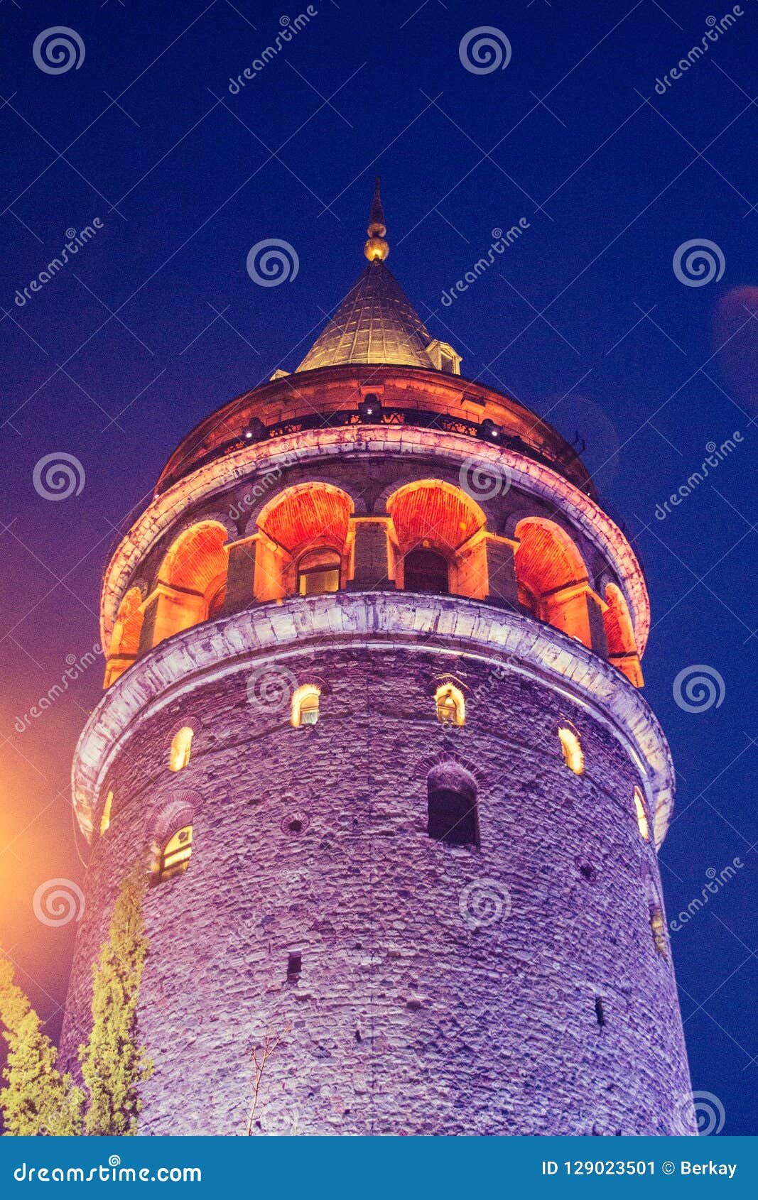 Galata Tower from Ancient Times in Istanbul Stock Image Image of