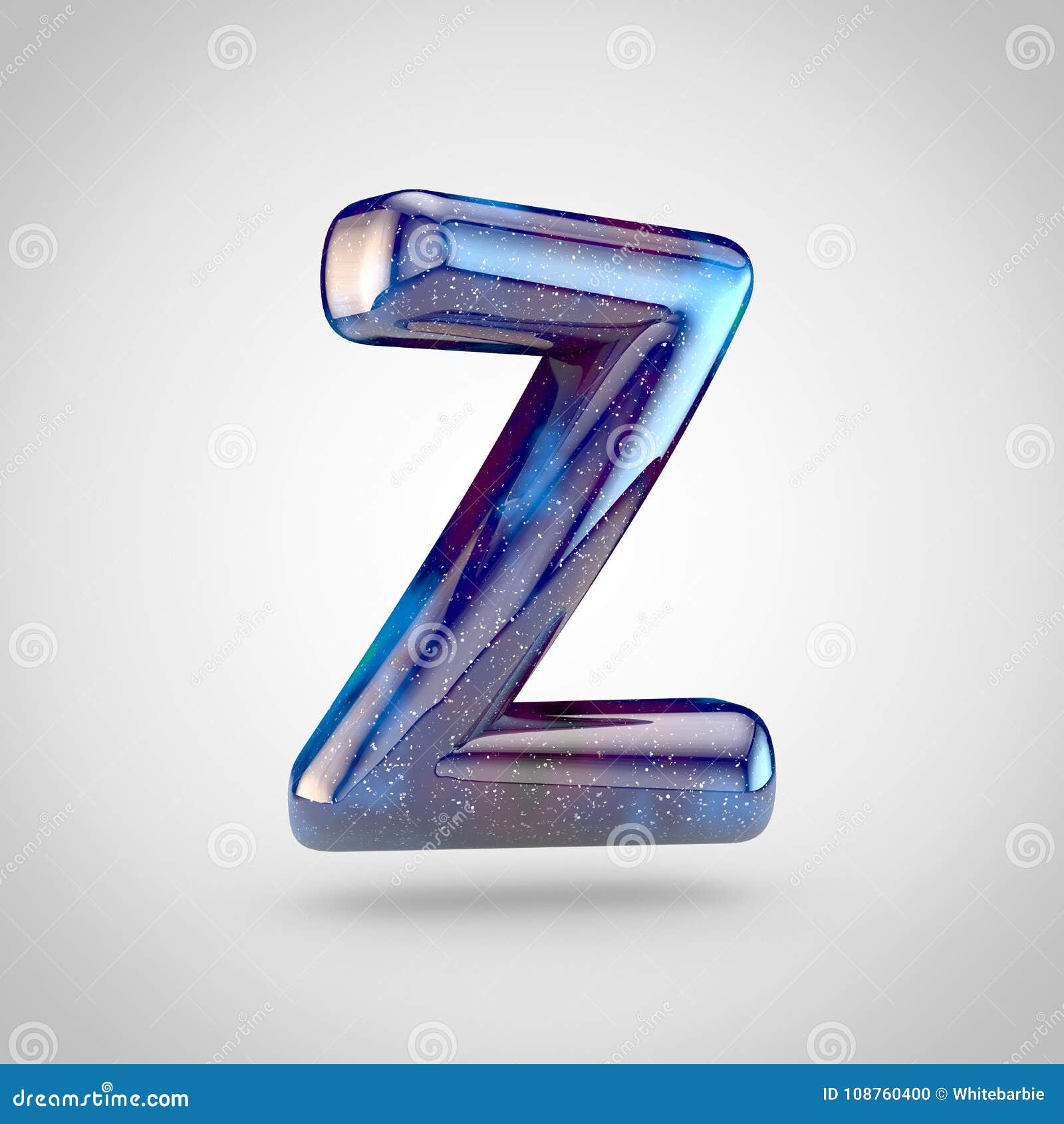 3D Render of Galaxy Letter Z Uppercase with Glittering Stars and Cosmic ...