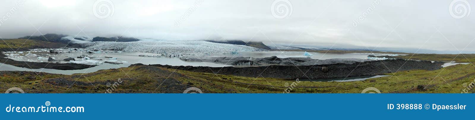 galcier lake and glacier