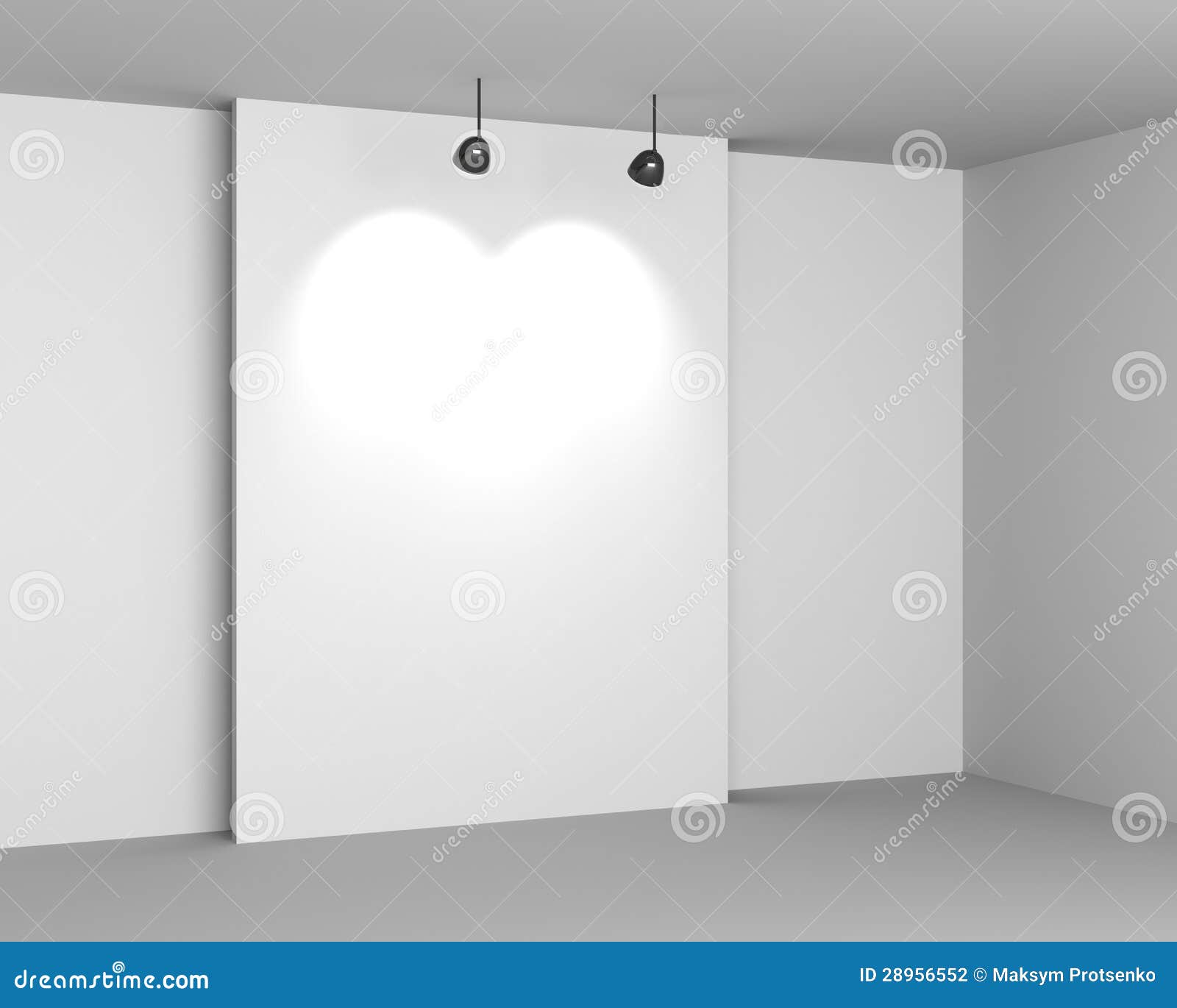 Galerie-weißer Innenraum Mit Leerem Schreibtisch Und Lampen Stock Abbildung  - Illustration von gebäude, zuhause: 28956552