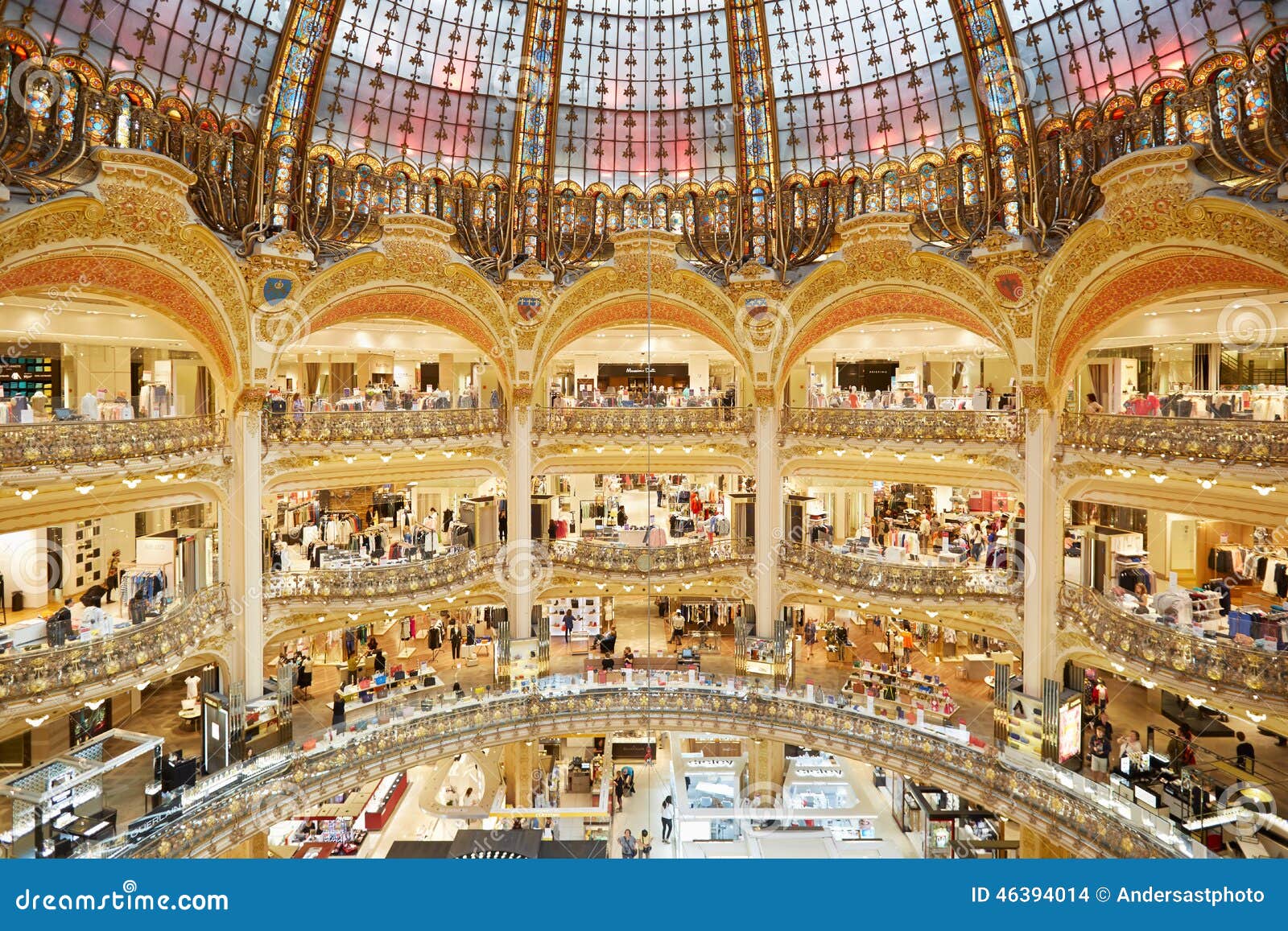 Galeries Lafayette Interior in Paris Editorial Stock Image - Image of  capital, paris: 46394014