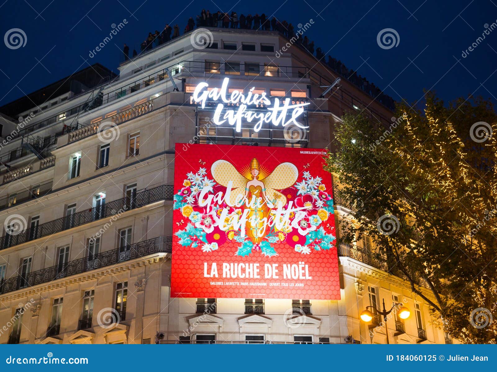 Galeries Lafayette by Night, Paris, France Editorial Image - Image