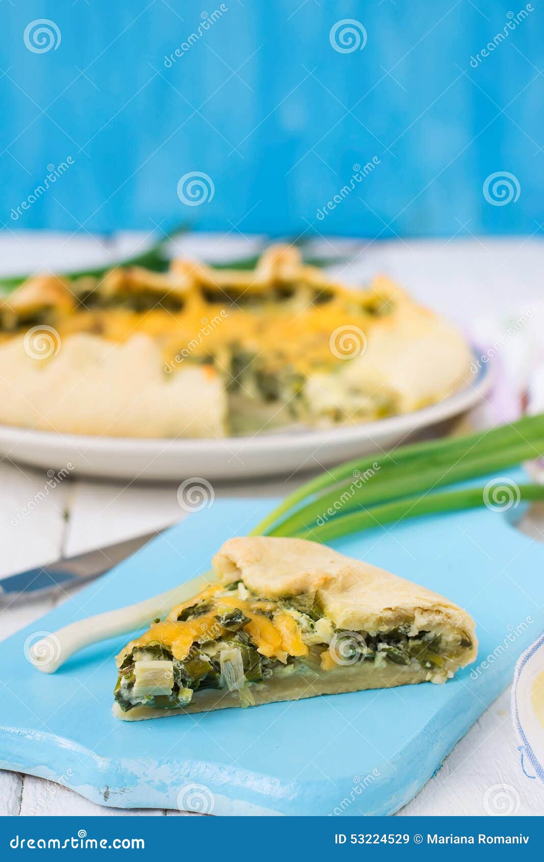 Galette with Green Onions, Egg and Cheese Stock Image Image of galette, cookies 53224529