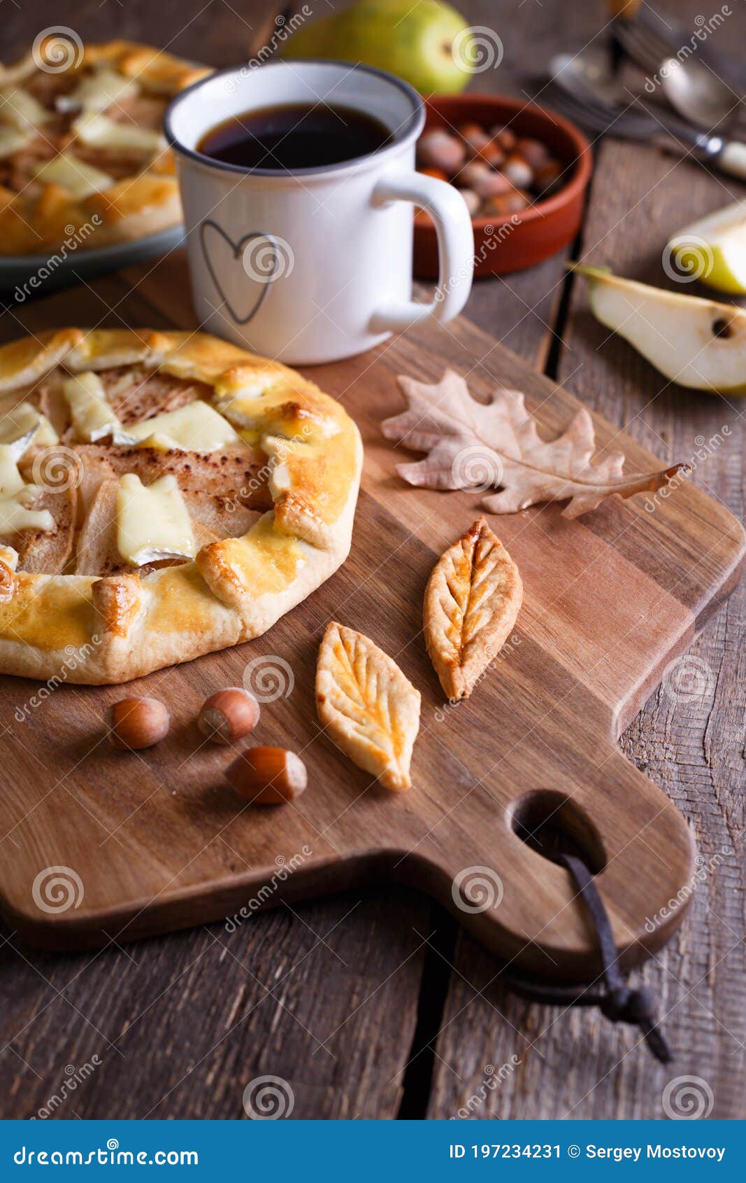 Galette with Pear and Brie Cheese Stock Image Image of autumn, afall