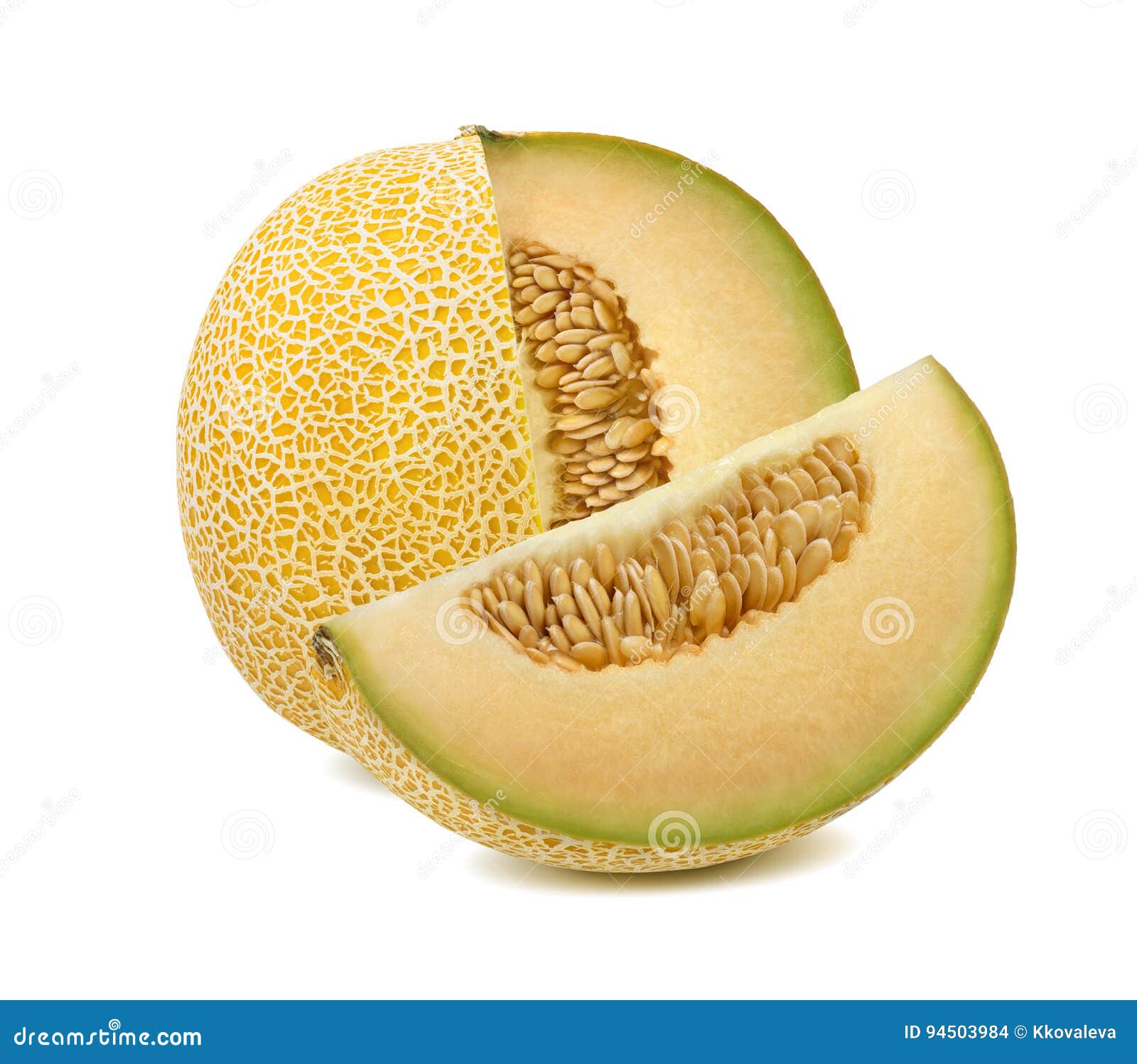 Galia Melon Cut from Whole Isolated Stock Photo Image of tropical