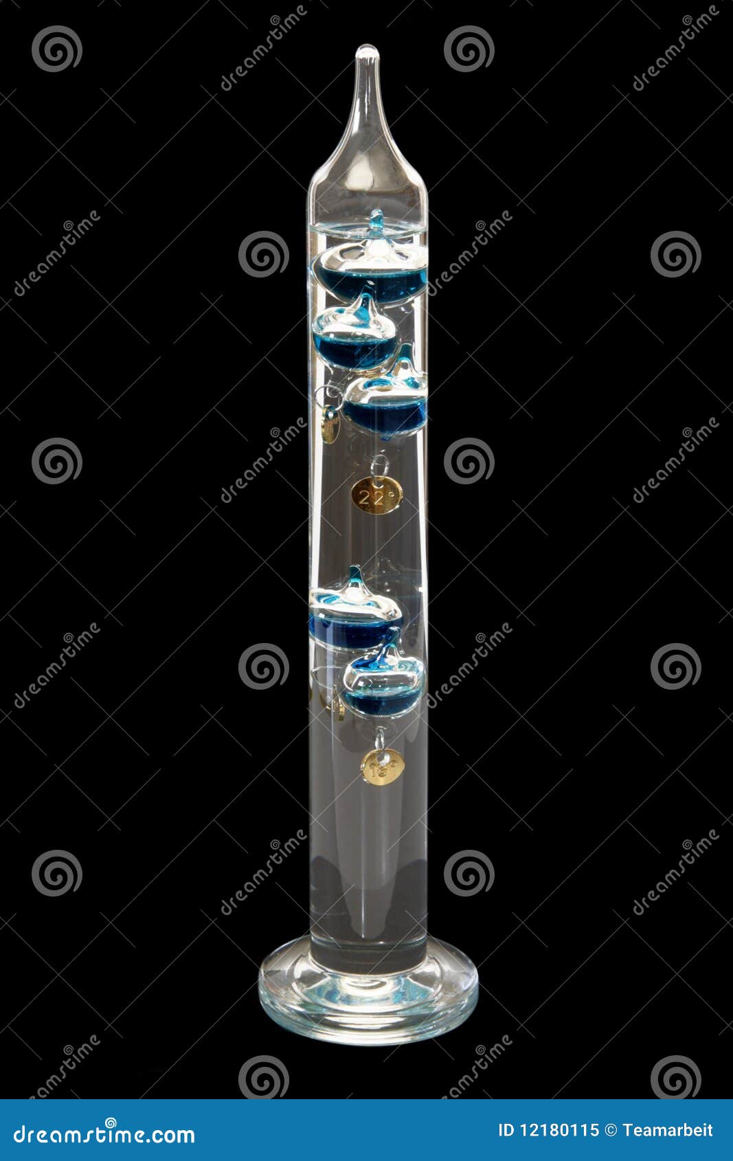 Galileothermometer stock image. Image of blue, falling 12180115