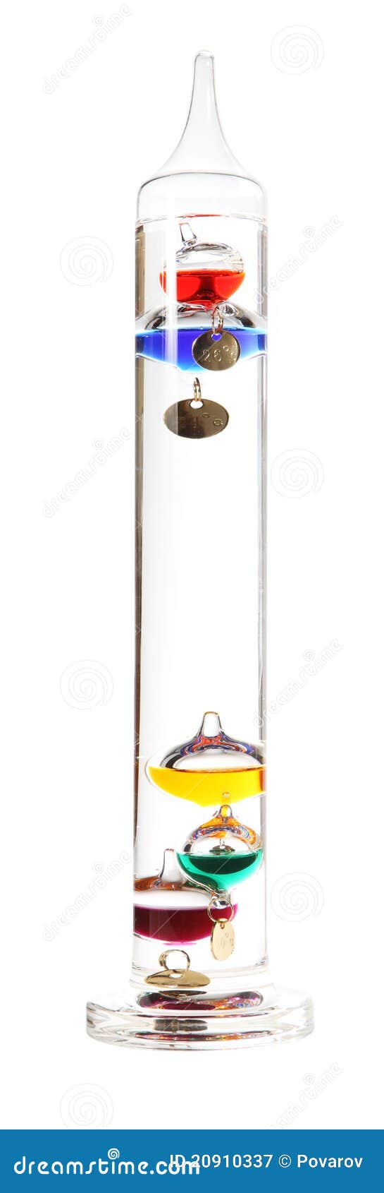 GalileoThermometer Auf Dem Weiß Stockbild Bild von historisch, galilei 20910337