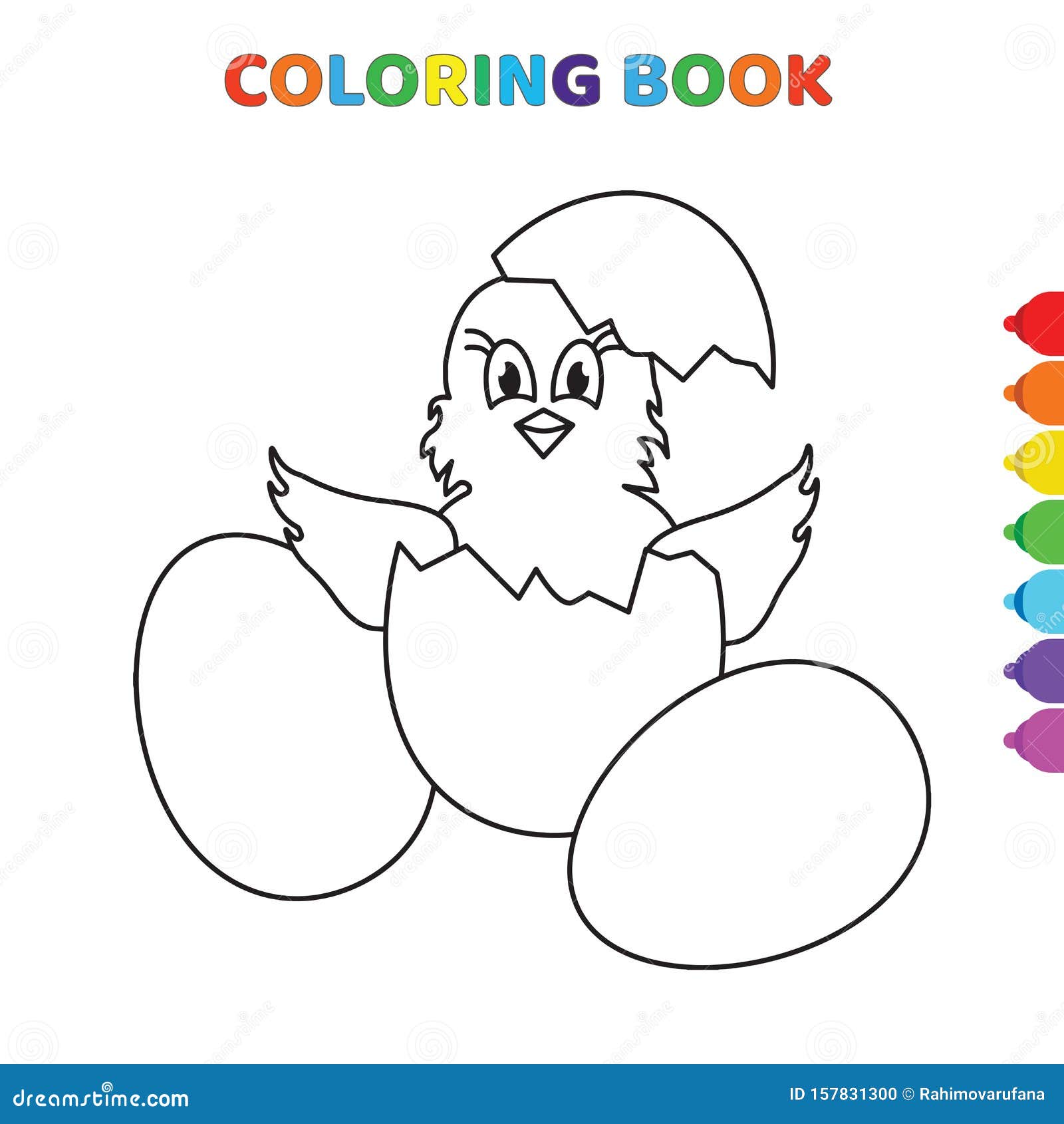 Desenho Página Colorir Galinha Dos Desenhos Animados Com Pinto Pequeno  imagem vetorial de Oleon17© 519415524