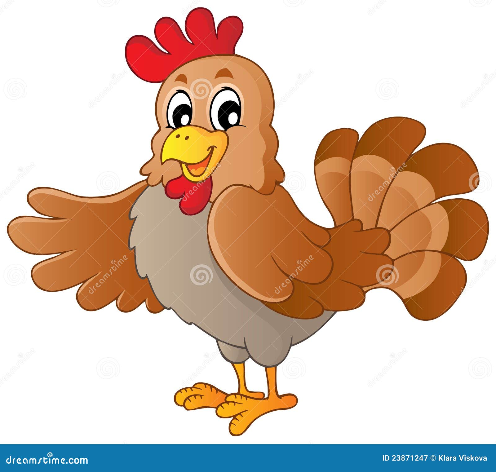 Galinha Feliz Dos Desenhos Animados Ilustração do Vetor - Ilustração de  vetor, galinha: 23871247