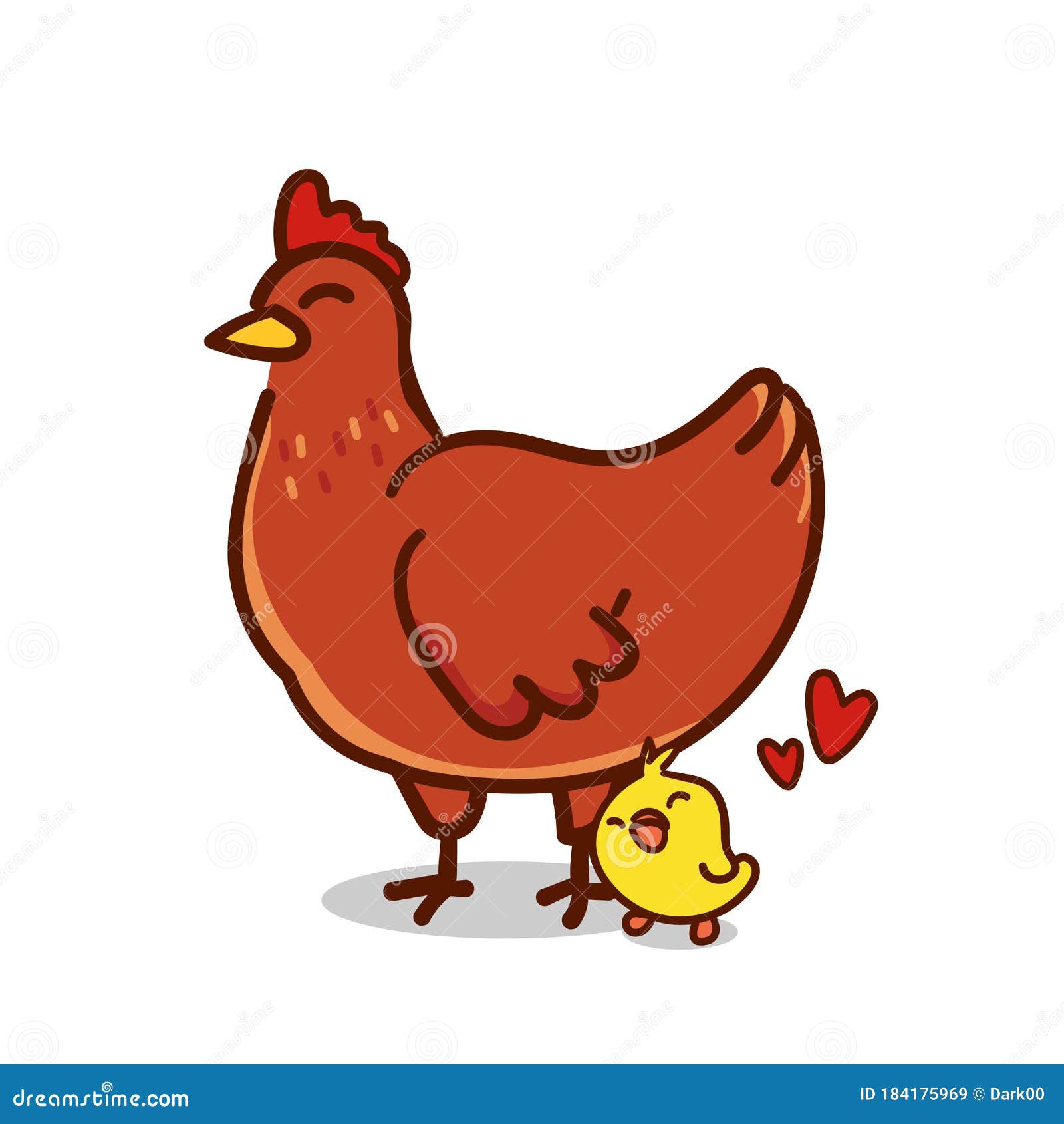 frango e filhotes desenho animado, ilustração do mãe galinha e