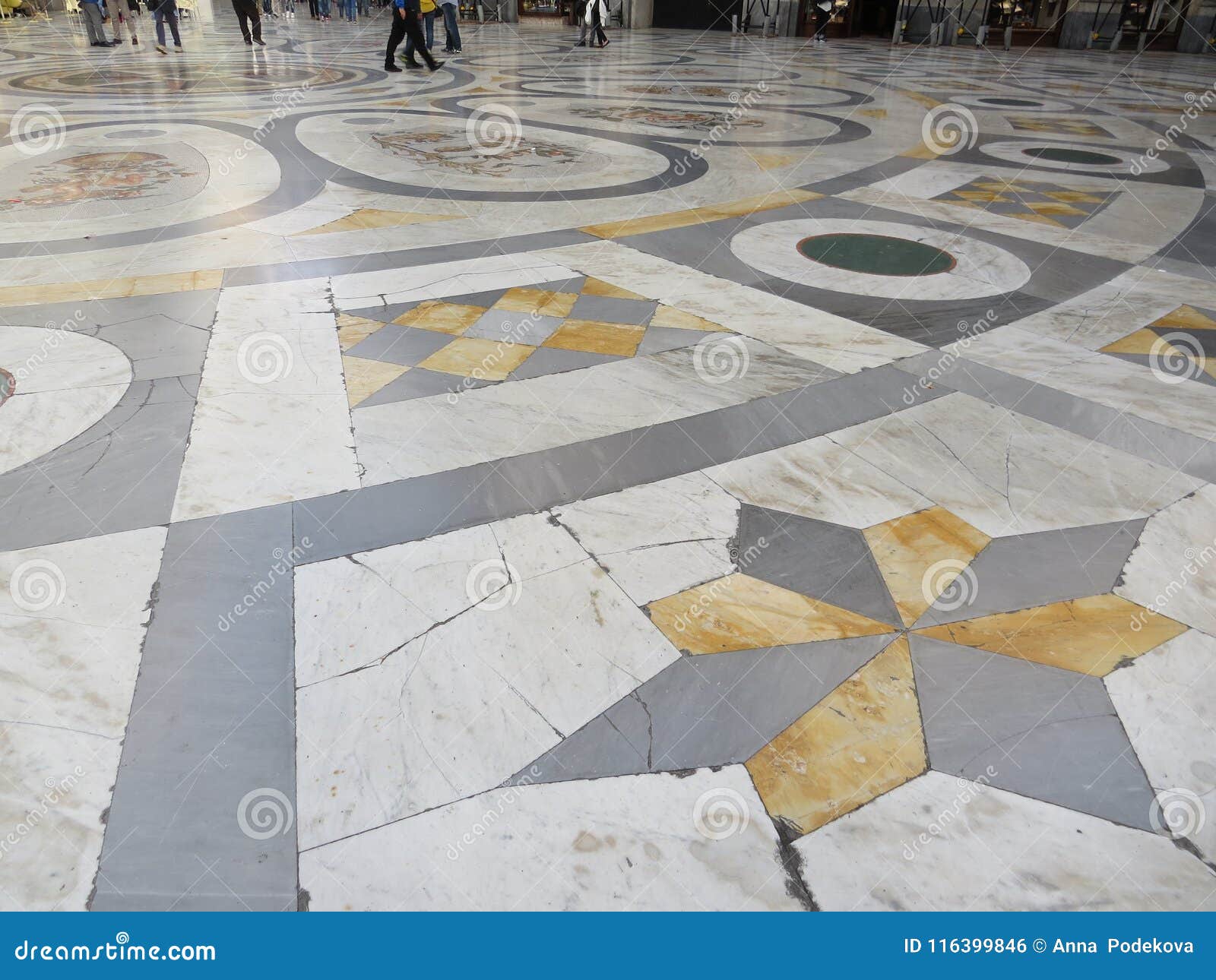 Galleria Umberto I Marble Floor Naples Italy Stock Photo