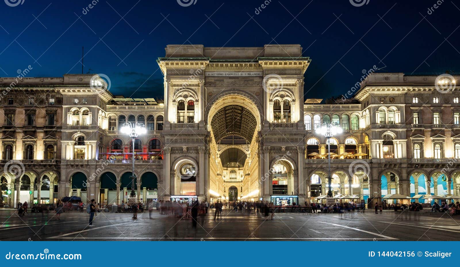 Galleria Vittorio Emanuele II at Night in Milan, Italy