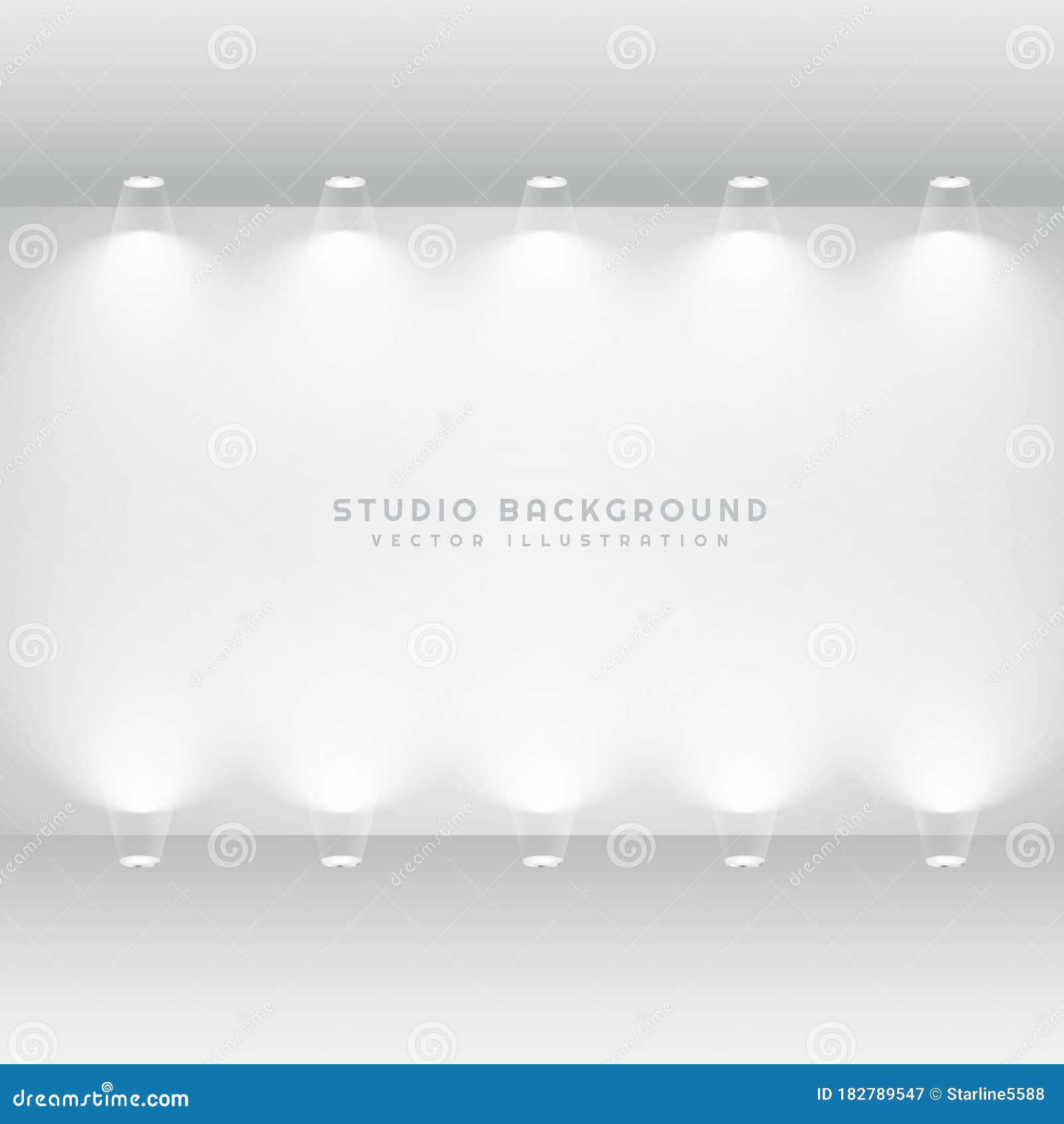 Gallery Interior with Empty Frame and Lights Stock Vector