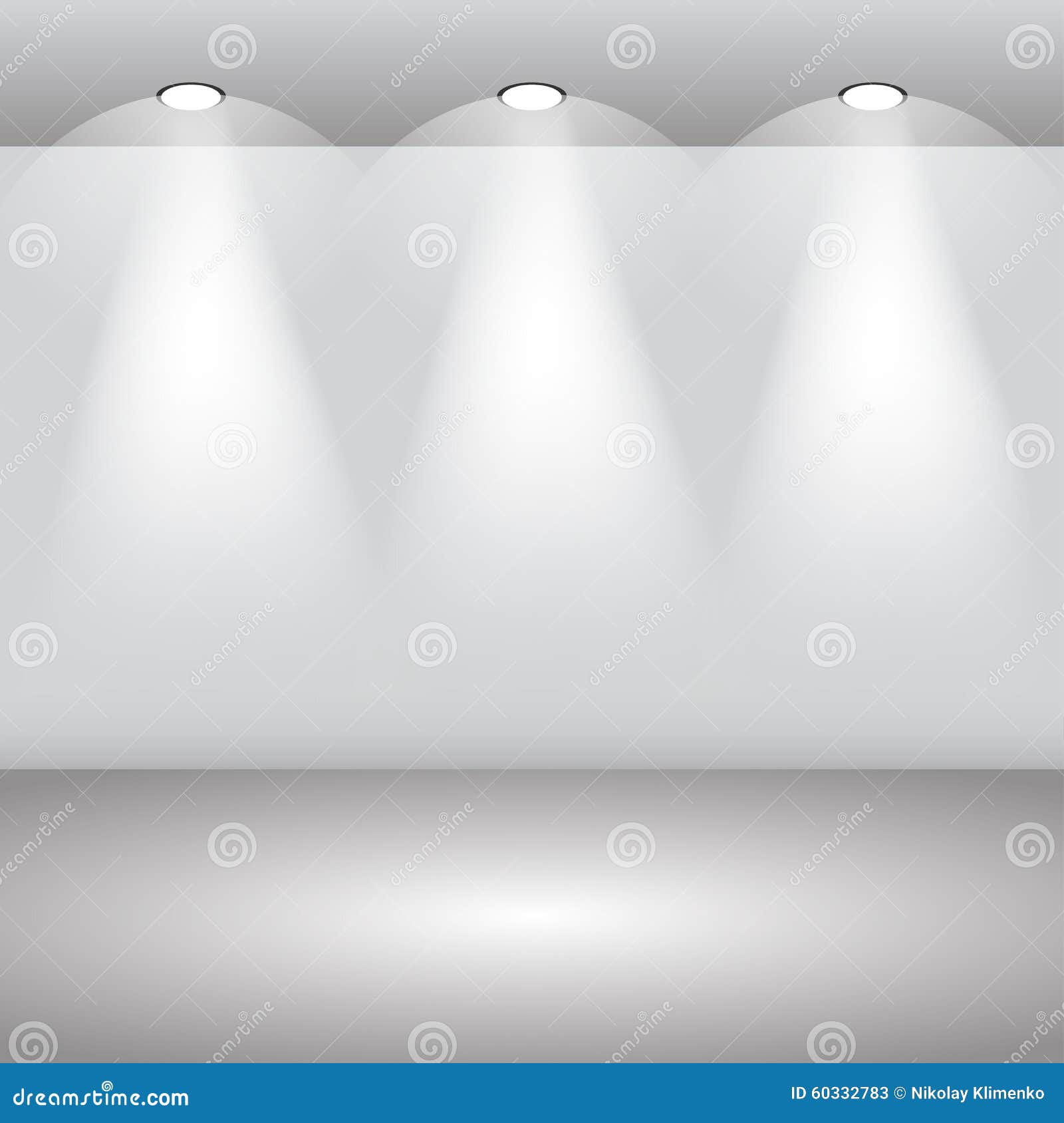 Gallery Interior with Empty Wall and Lights Eps 10 Stock Vector ...