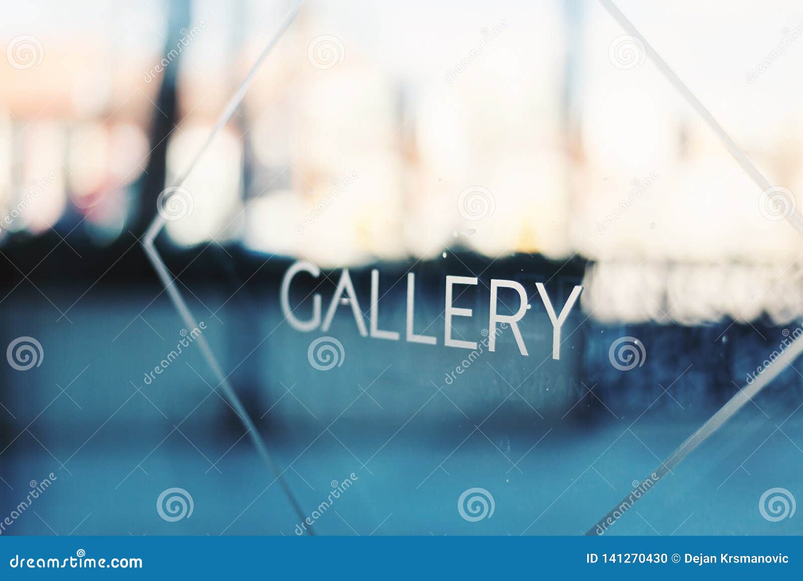 Gallery Title on Glass stock photo. Image of gallery 141270430