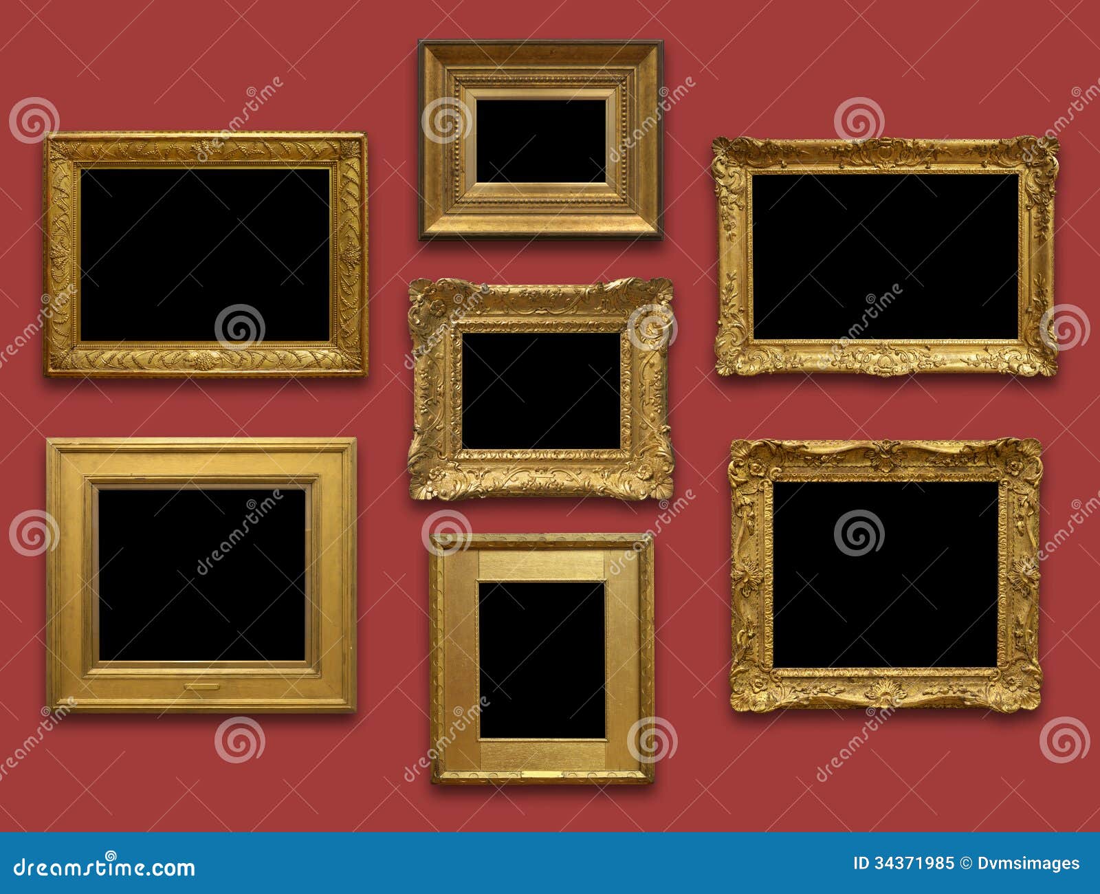 gallery wall gold frames