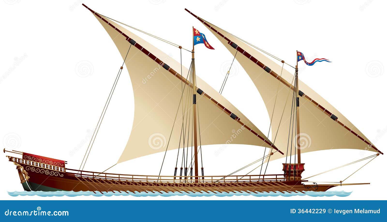Galley stock illustration. Image of piracy, warfare, trade 
