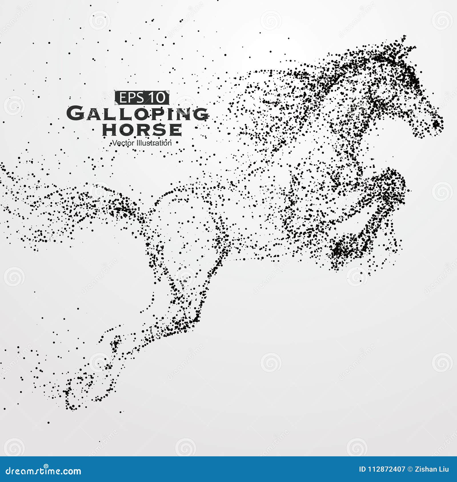 galloping horse,many particles,sketch, ,the moral development and progress.
