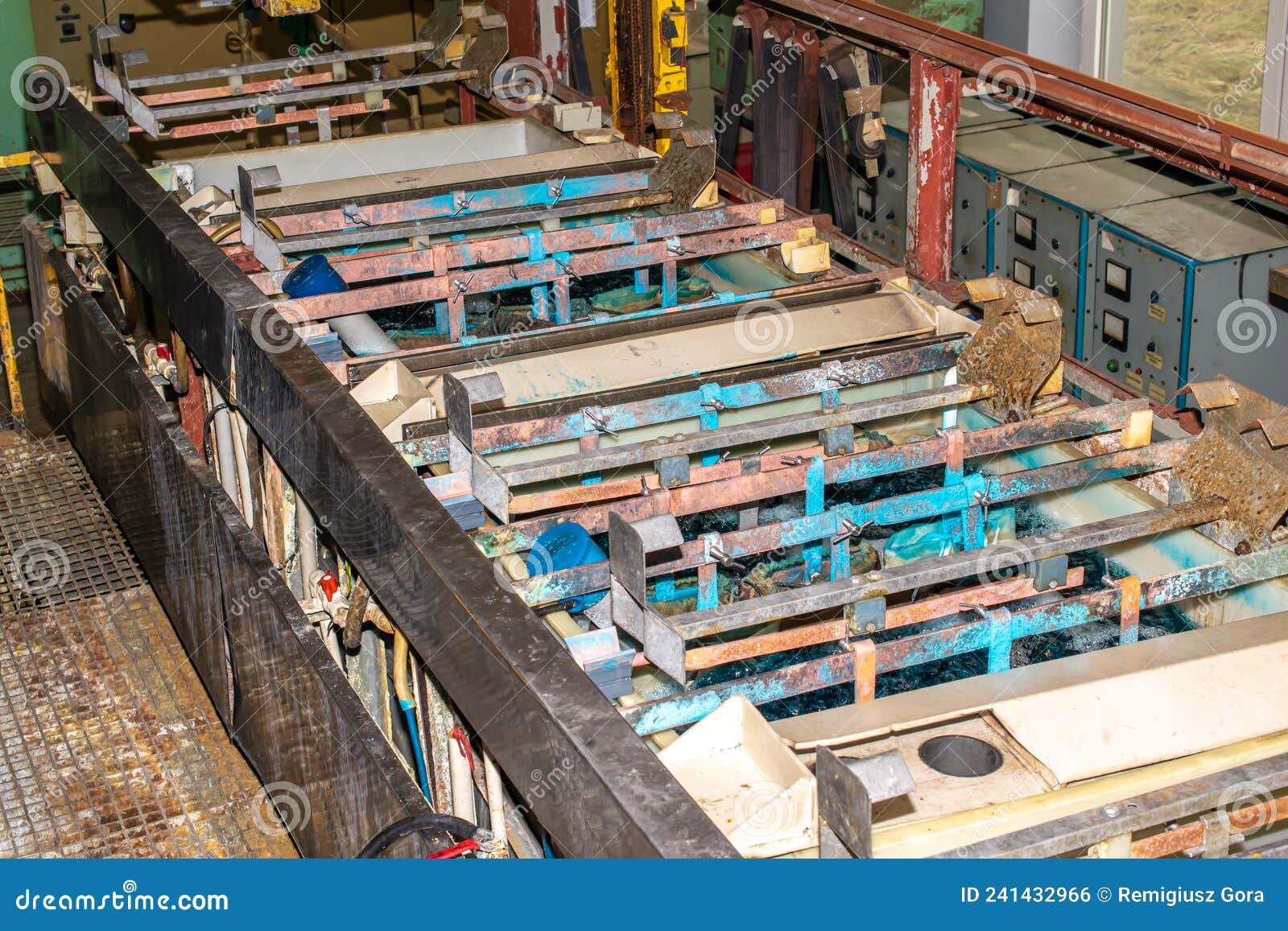 Galvanic Baths for Electrolytic Copper Plating Stock Photo Image of