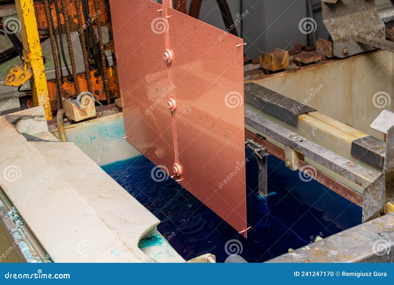 Galvanic Baths for Electrolytic Copper Plating Stock Photo Image of
