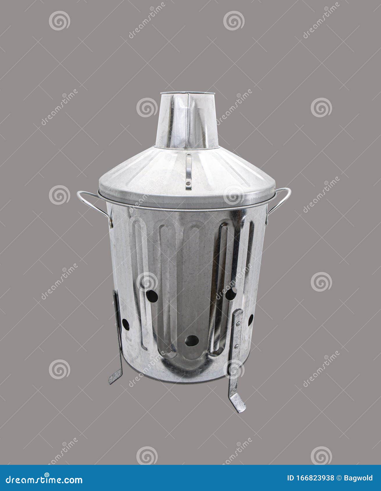 Galvanised Garden Incinerator Bin Stock Photo Image of dust