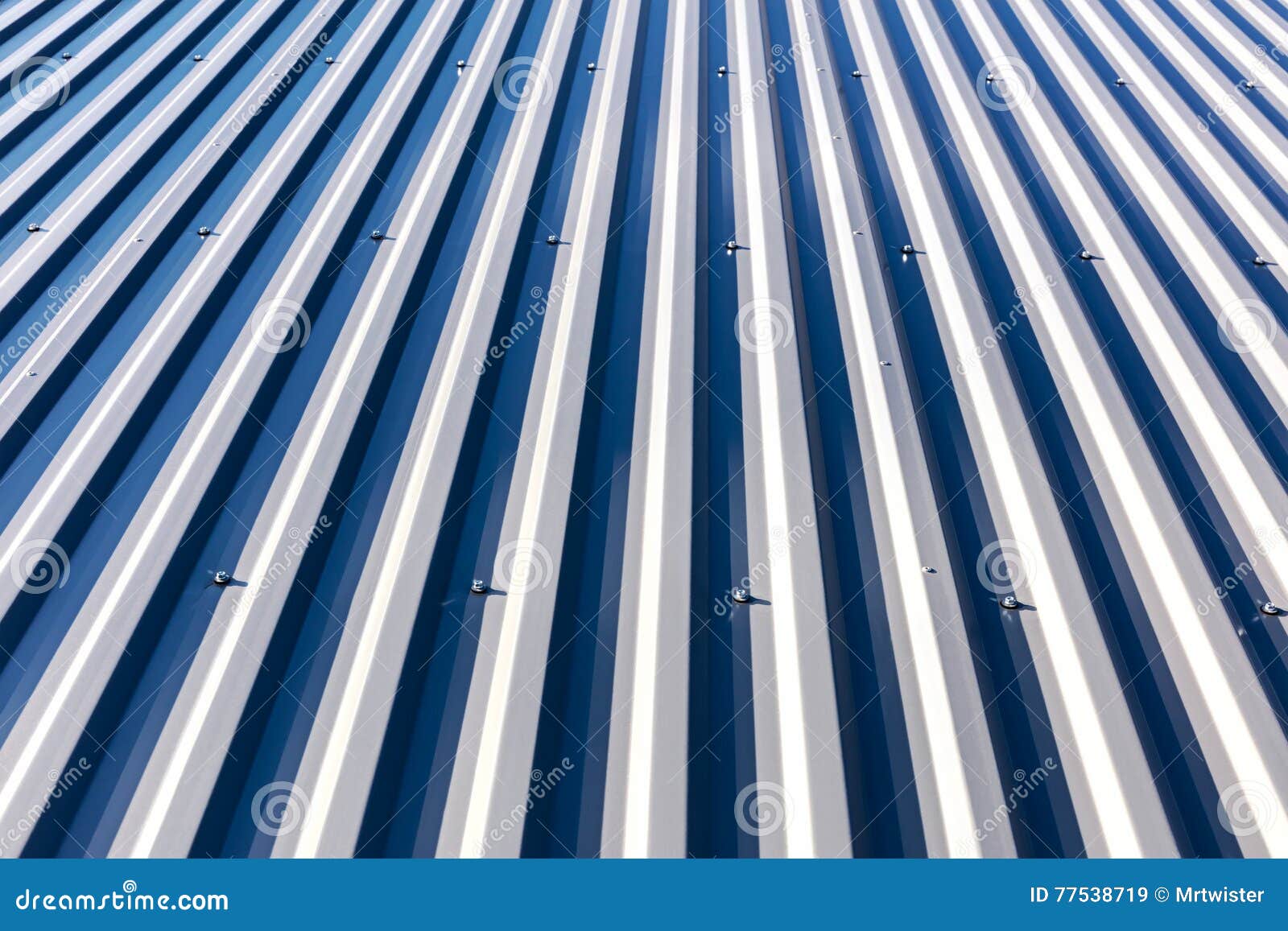 Galvanized Metal Steel Roof Under Direct Sunlight Stock Image - Image ...