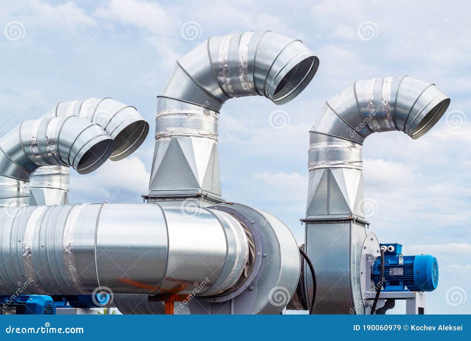 The Galvanized Pipes of the Branching System are Installed on the Roof