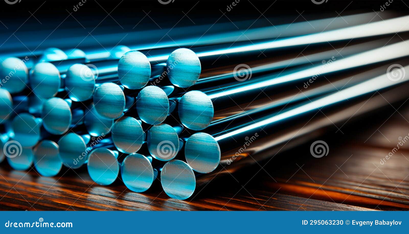 Galvanized Steel Reinforcement, Many Rods AI Generated Image Stock