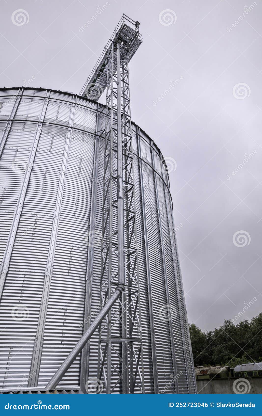 Galvanized Steel Silos for Grain Storage Stock Photo Image of trade