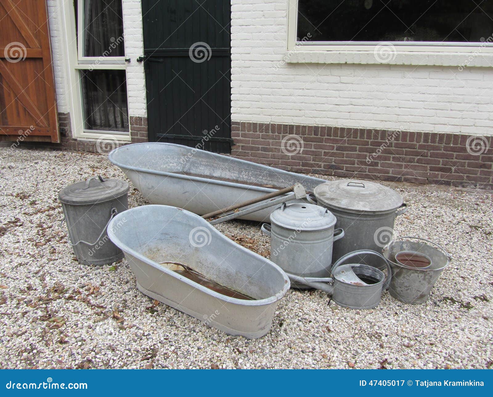 Galvanized Wash Basin Stock Image Image Of Isolated 47405017