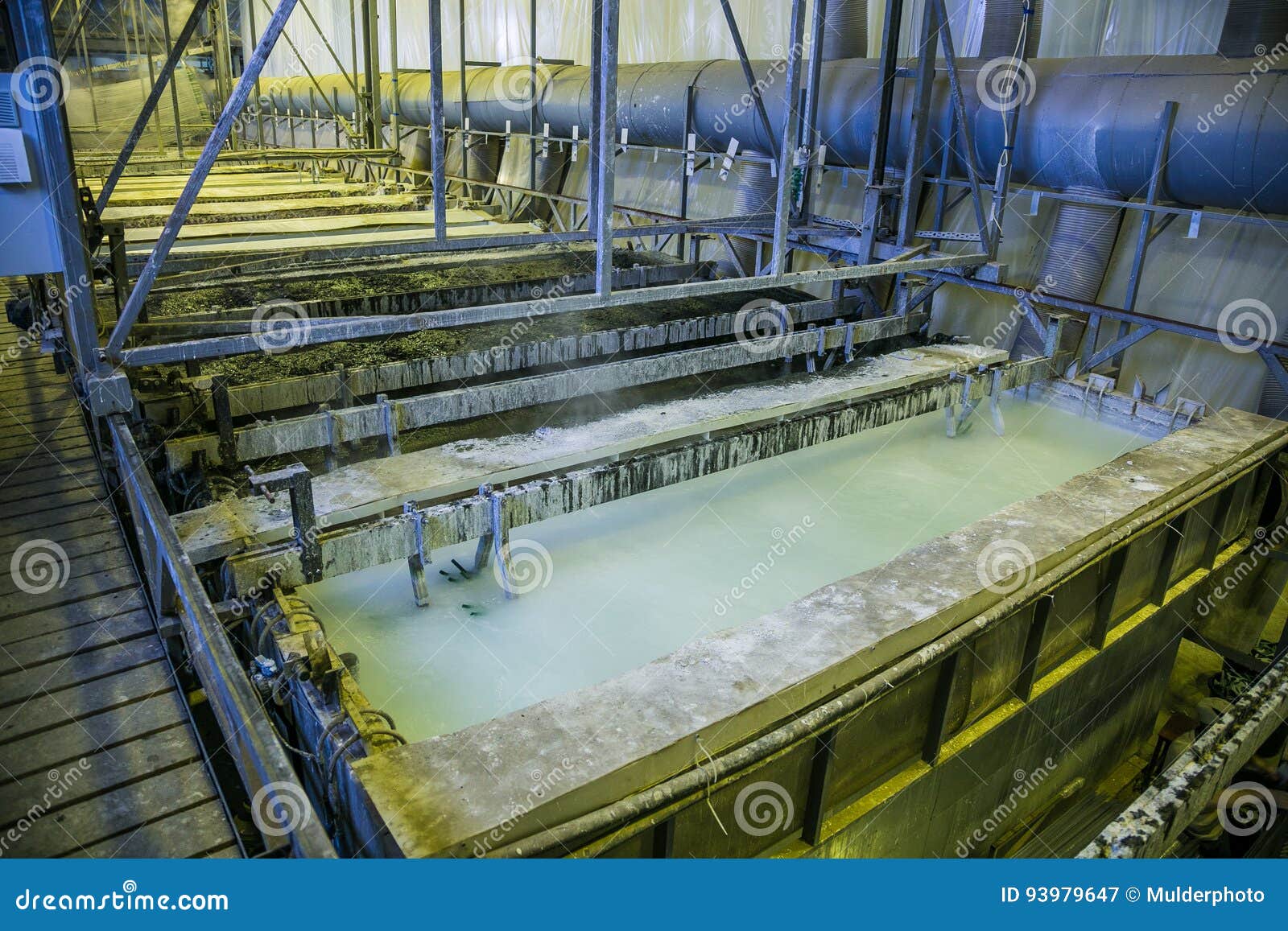 Galvanizing in Etching Acid Containers in Galvanic Stock Image
