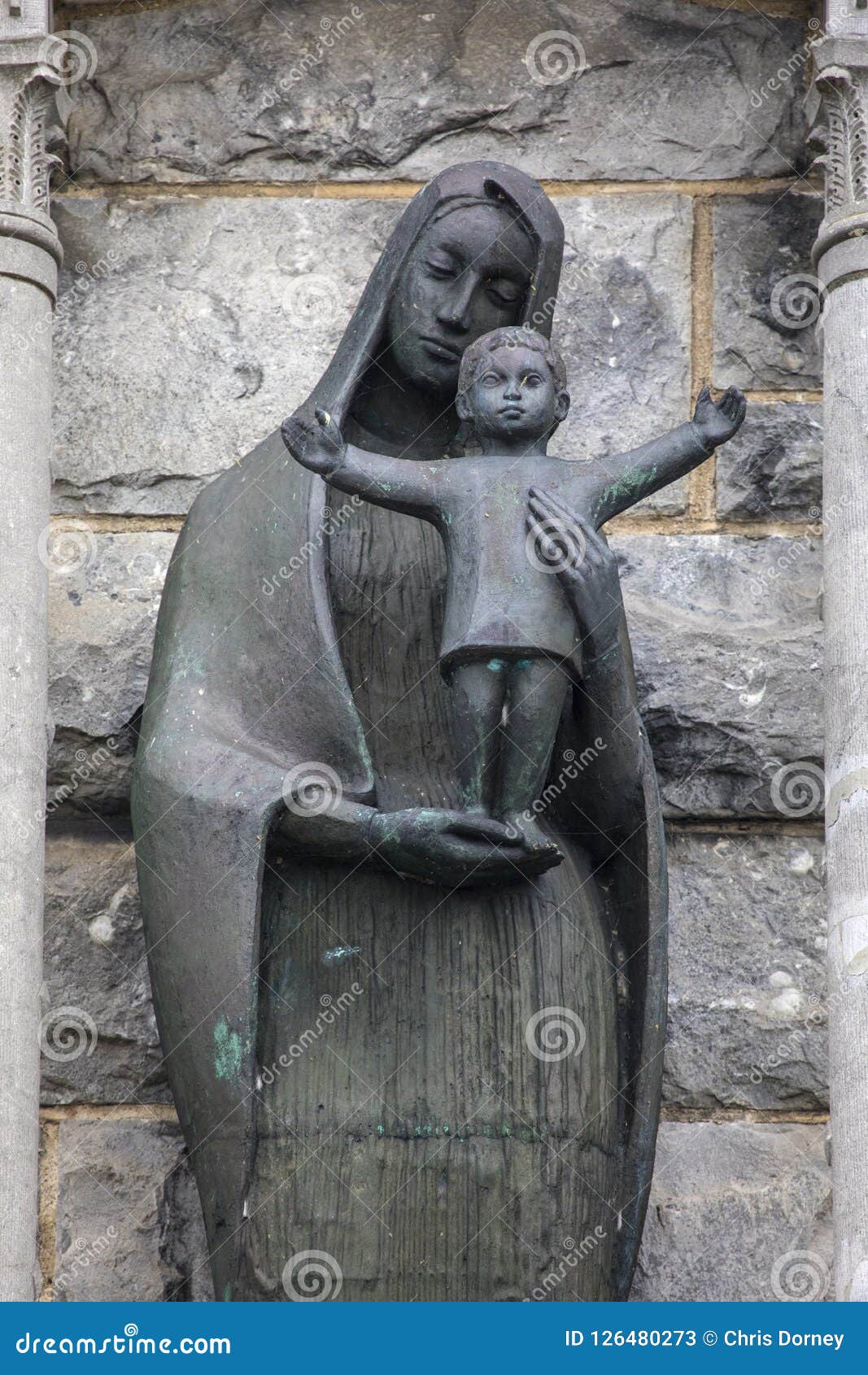 Virgin Mary And Jesus  Christ  At Galway  Cathedral  Editorial 