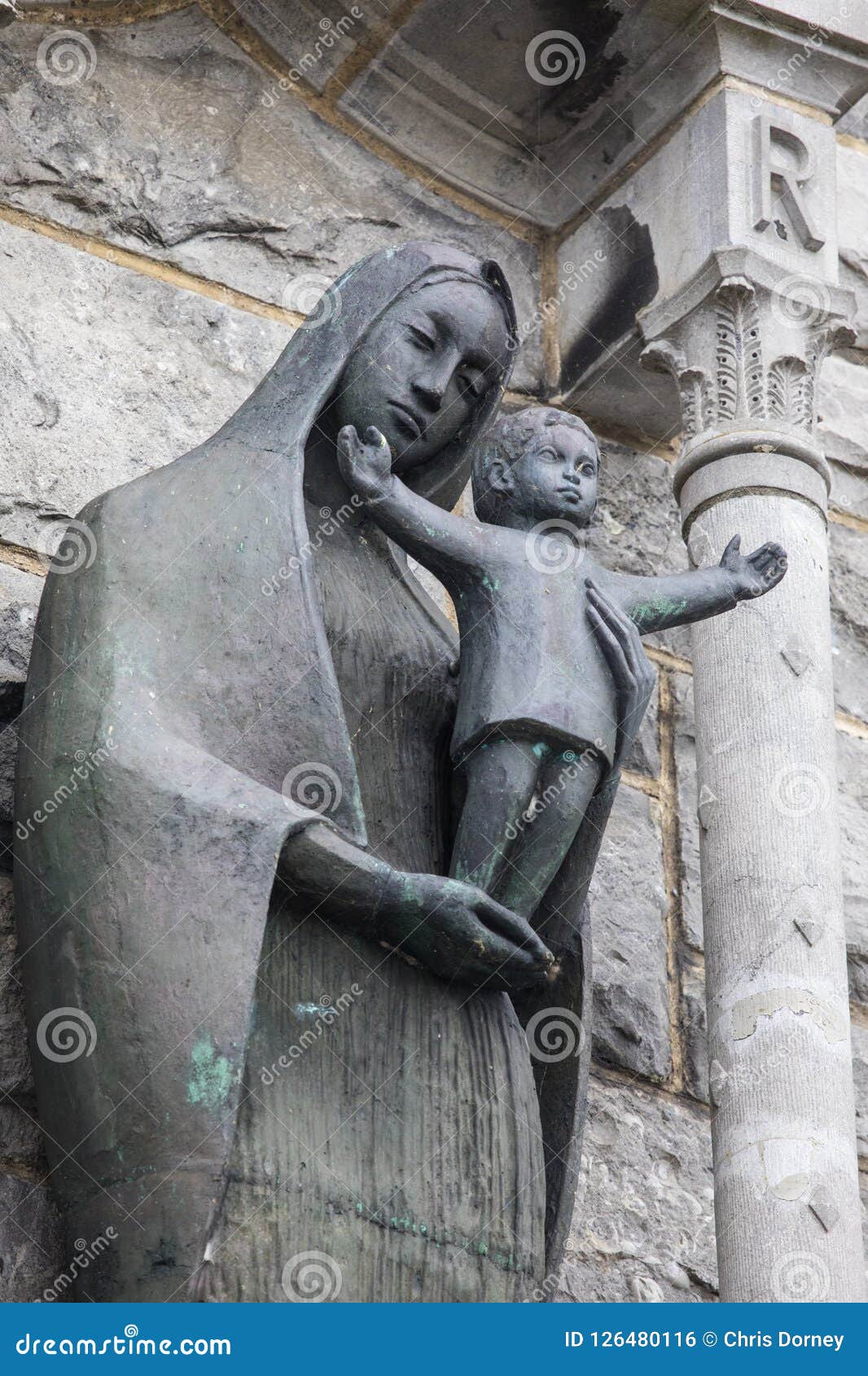Virgin Mary And Jesus  Christ  At Galway  Cathedral  Editorial 