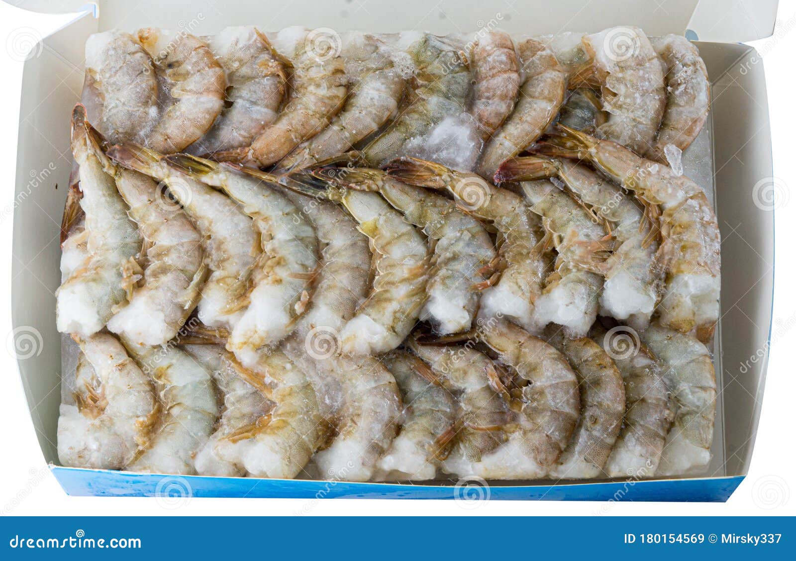 Gambas Congeladas En La Caja Imagen de archivo - Imagen de pescados, hielo:  180154569