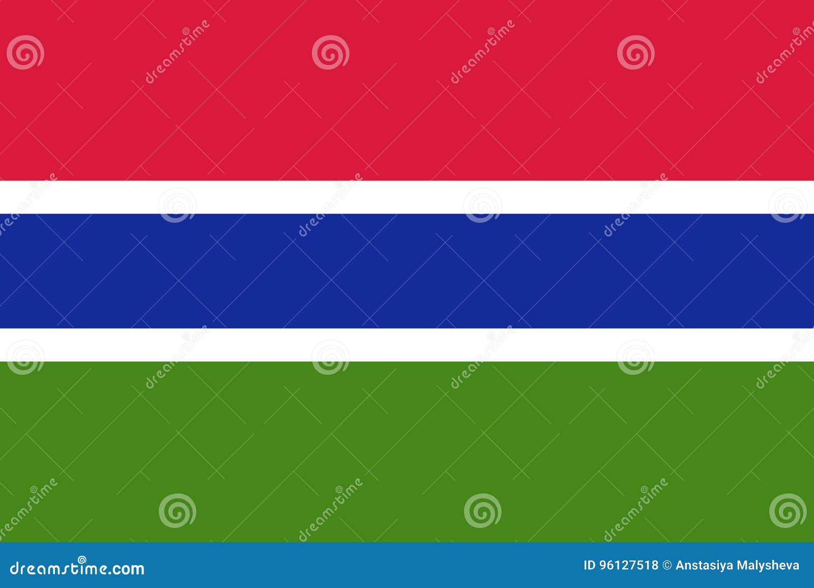 Gambia Country Flat Style Flag Vector - Illustration of correct, sign: 96127518