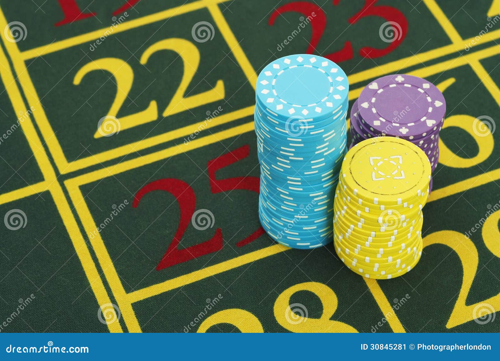 Gambling Chips on Roulette Table Close Up Stock Image Image of casino