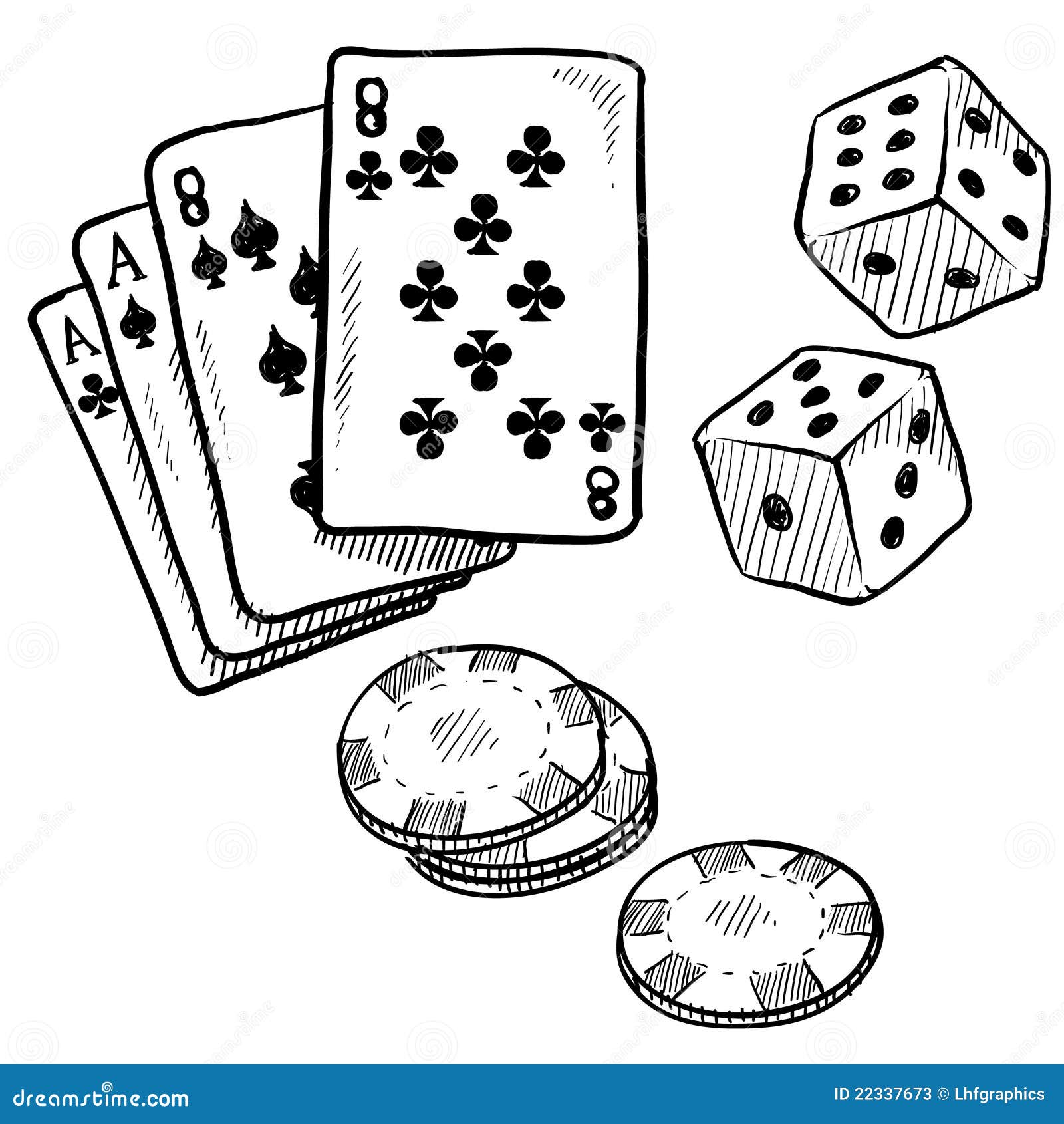 Download Casino Sketch Coloring Page
