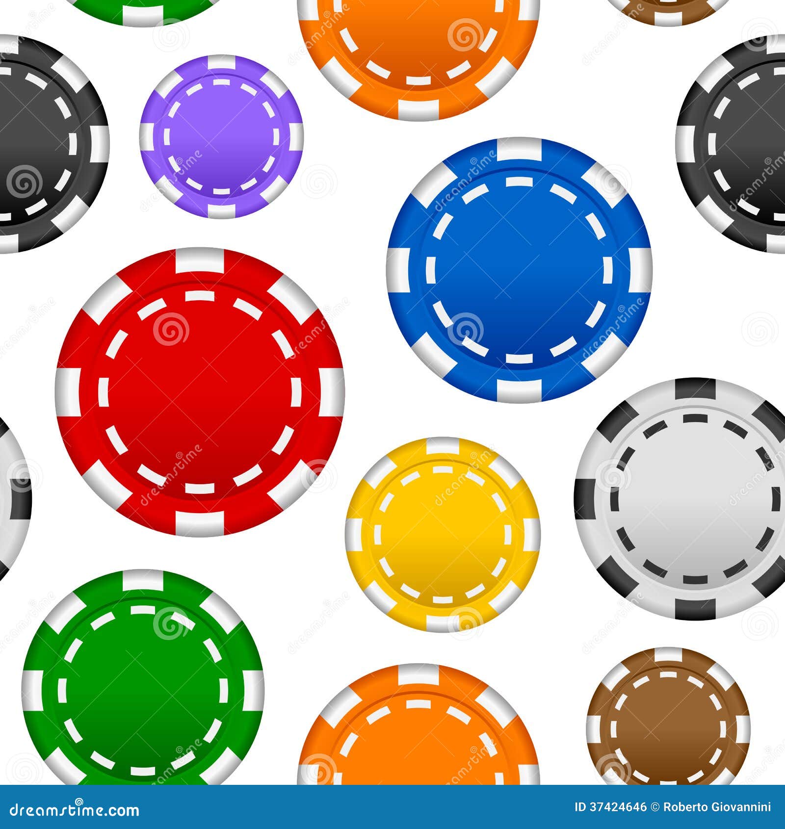 Gambling Poker Chips Seamless Pattern Stock Vector - Illustration of