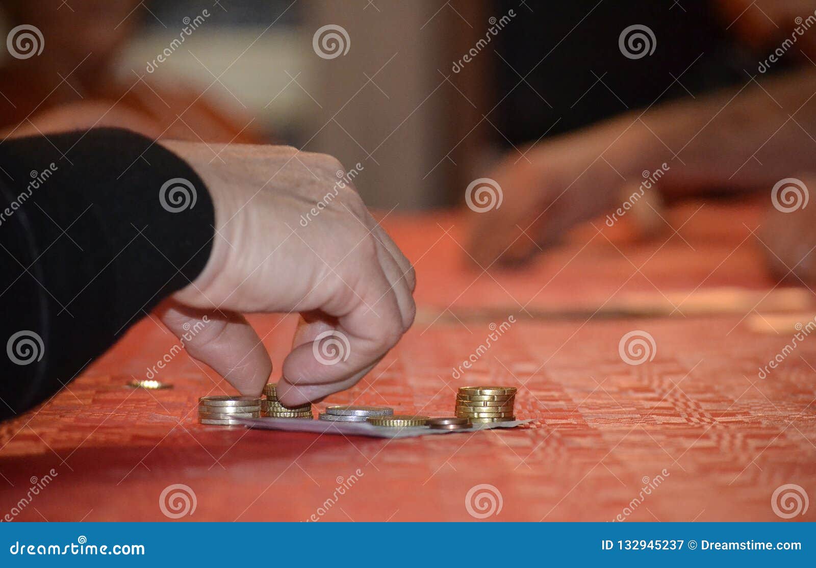 Gambling on the Table at Home Stock Image Image of cloth