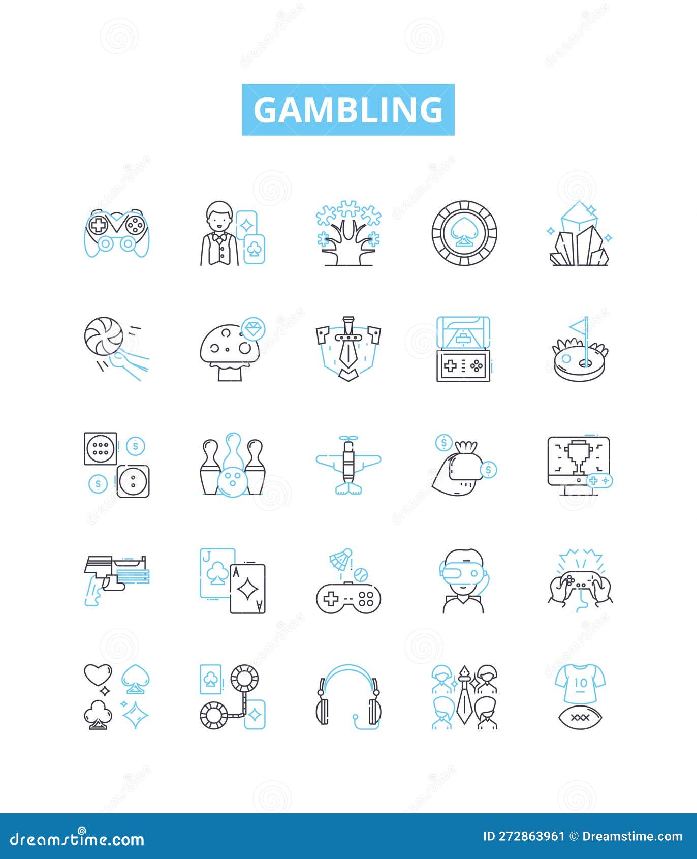 gambling  line icons set. betting, wagers, wagering, gaming, luck, risk, casino  outline concept