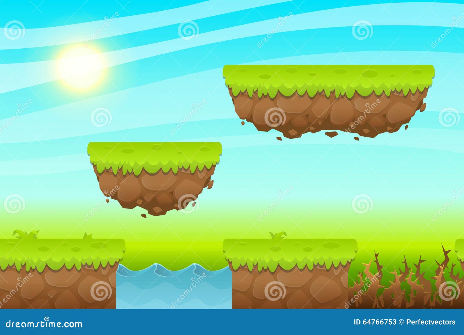 Game Background Made from Seamless Endless Elements Stock