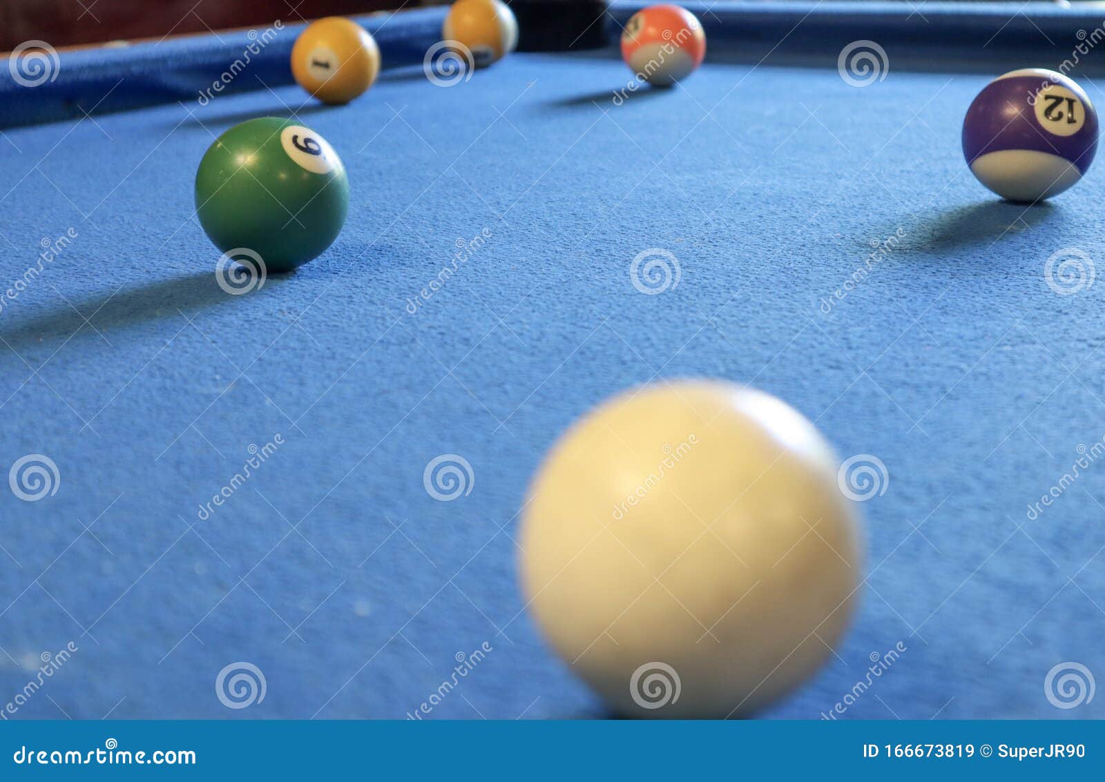 Game Of 8 Ball Pool Billiard On A Table With Balls Stock Image Image Of Sports Balls 166673819