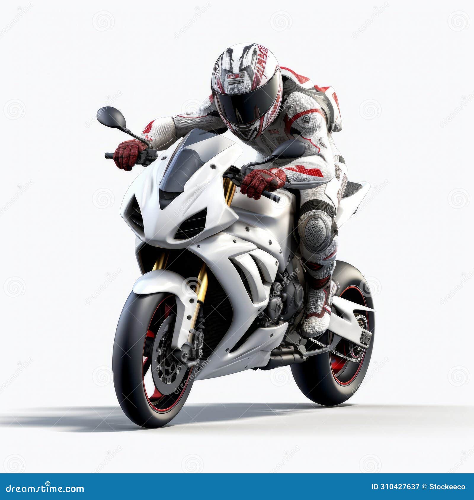 game character motorcycle creation in t-pose on white background