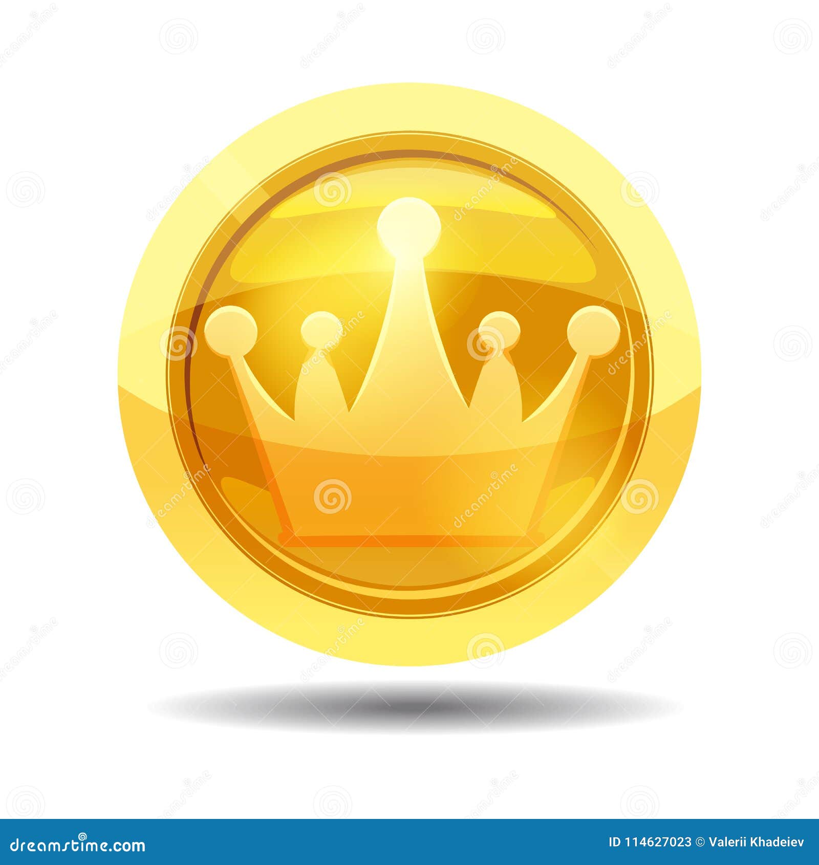 Game Coin With Crown, Game Interface, Gold, Vector ...