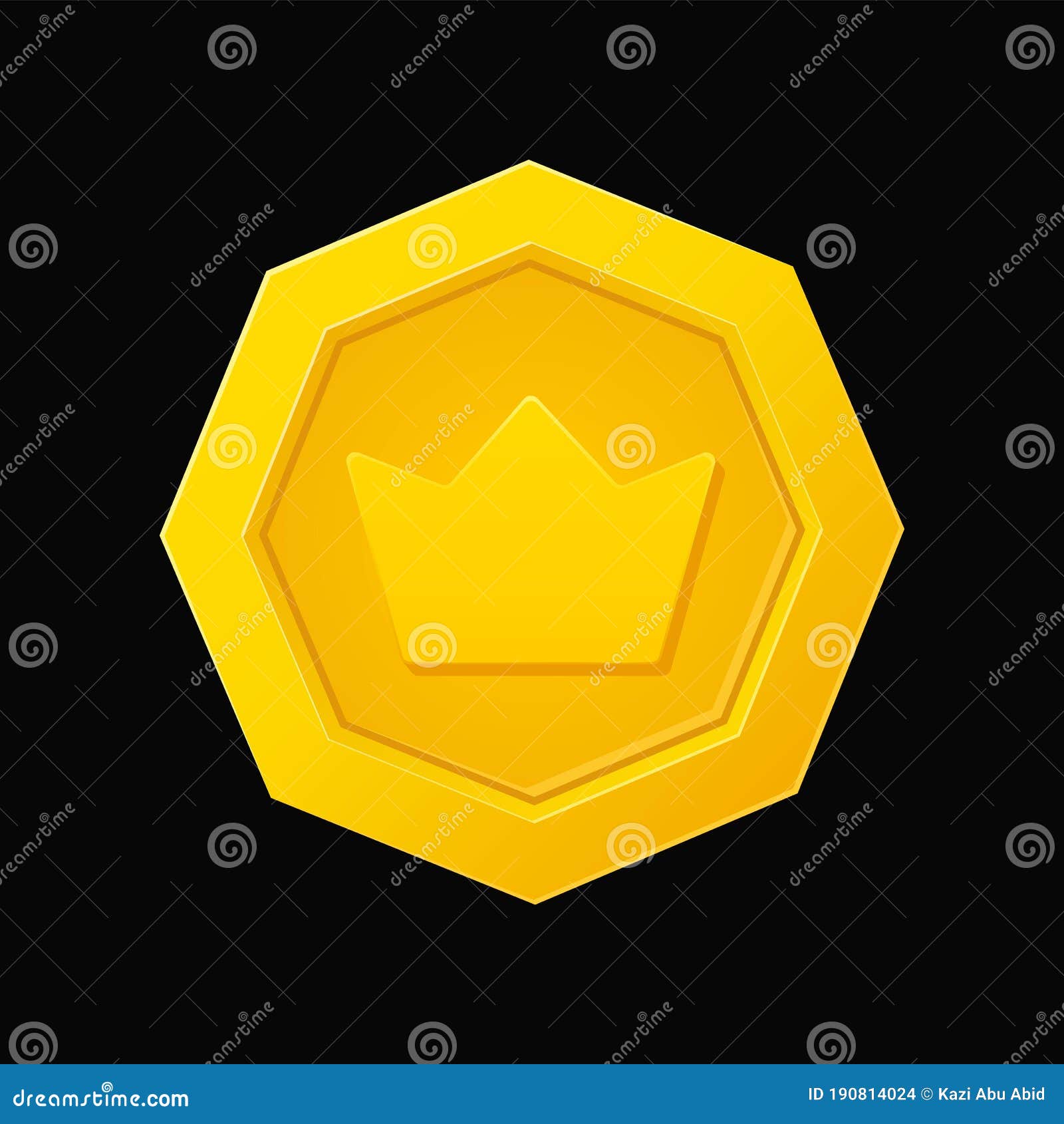 Game Coin Gold With Crown Symbol Stock Vector ...