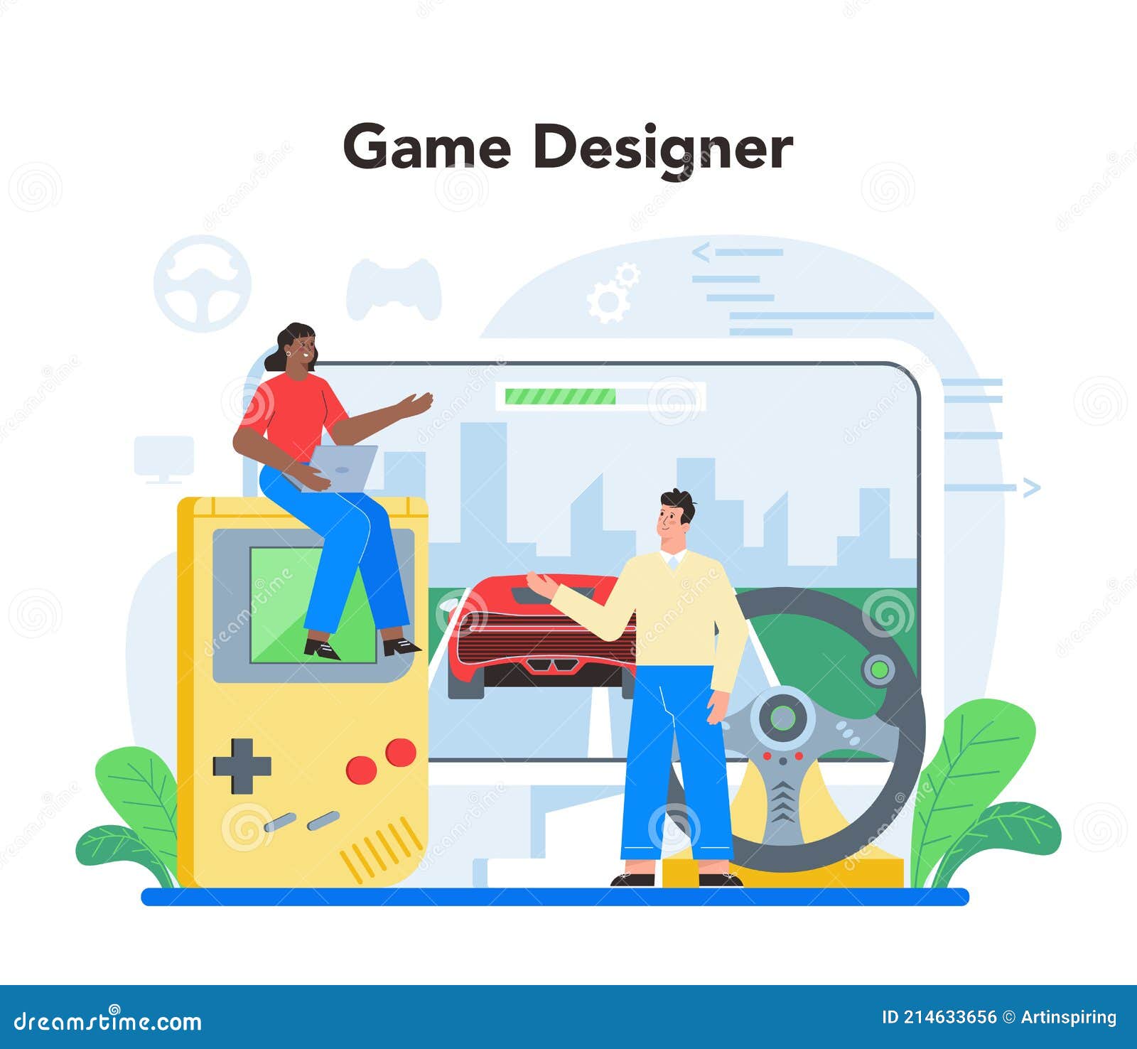 Game Development Concept. Creative Process of a Computer Video Stock ...