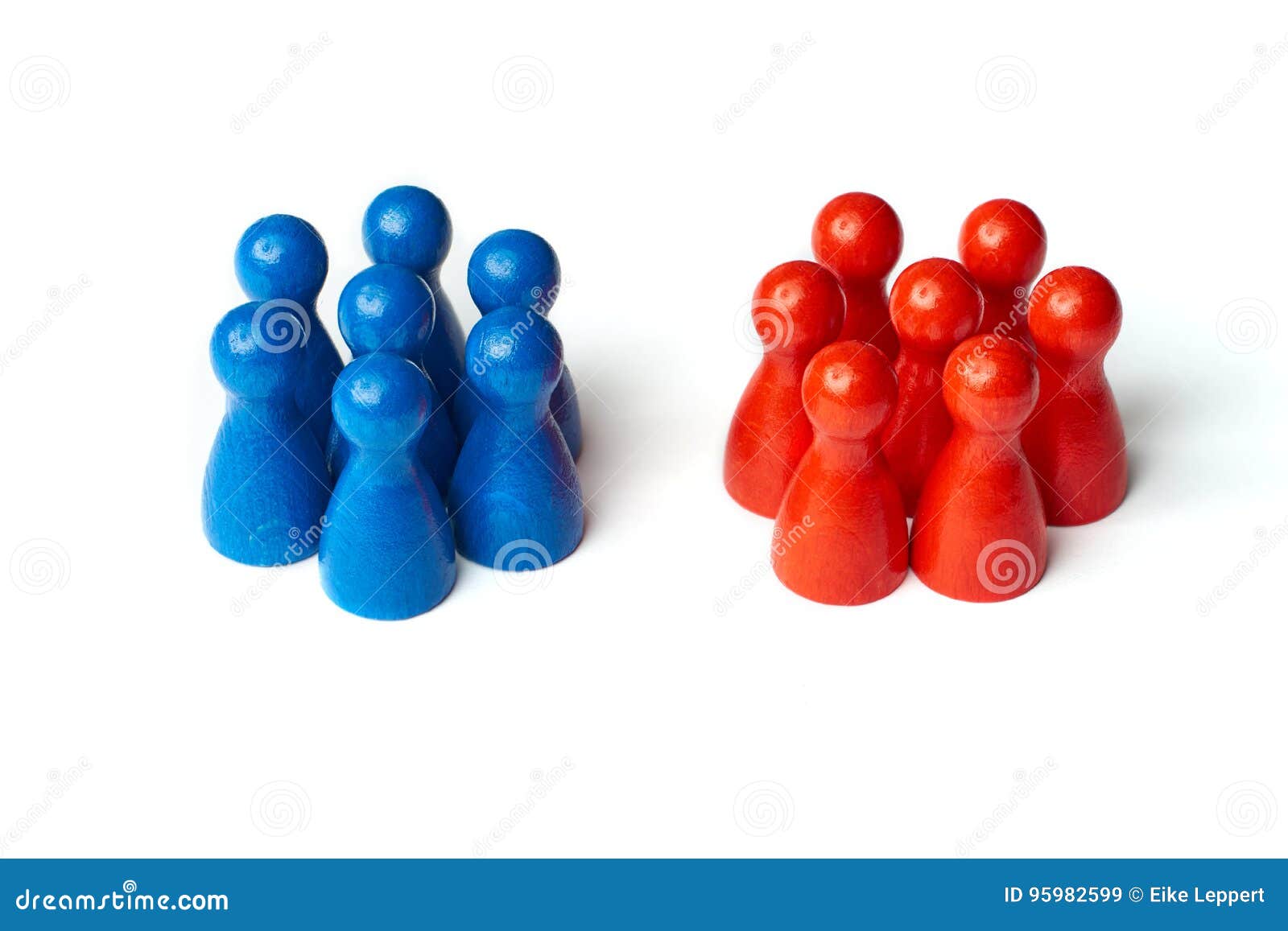 Game Figures As A Symbol For Two Groups Of People Concept For Teamwork Or Challange On White Background Stock Image Image Of Copyspace Relationship